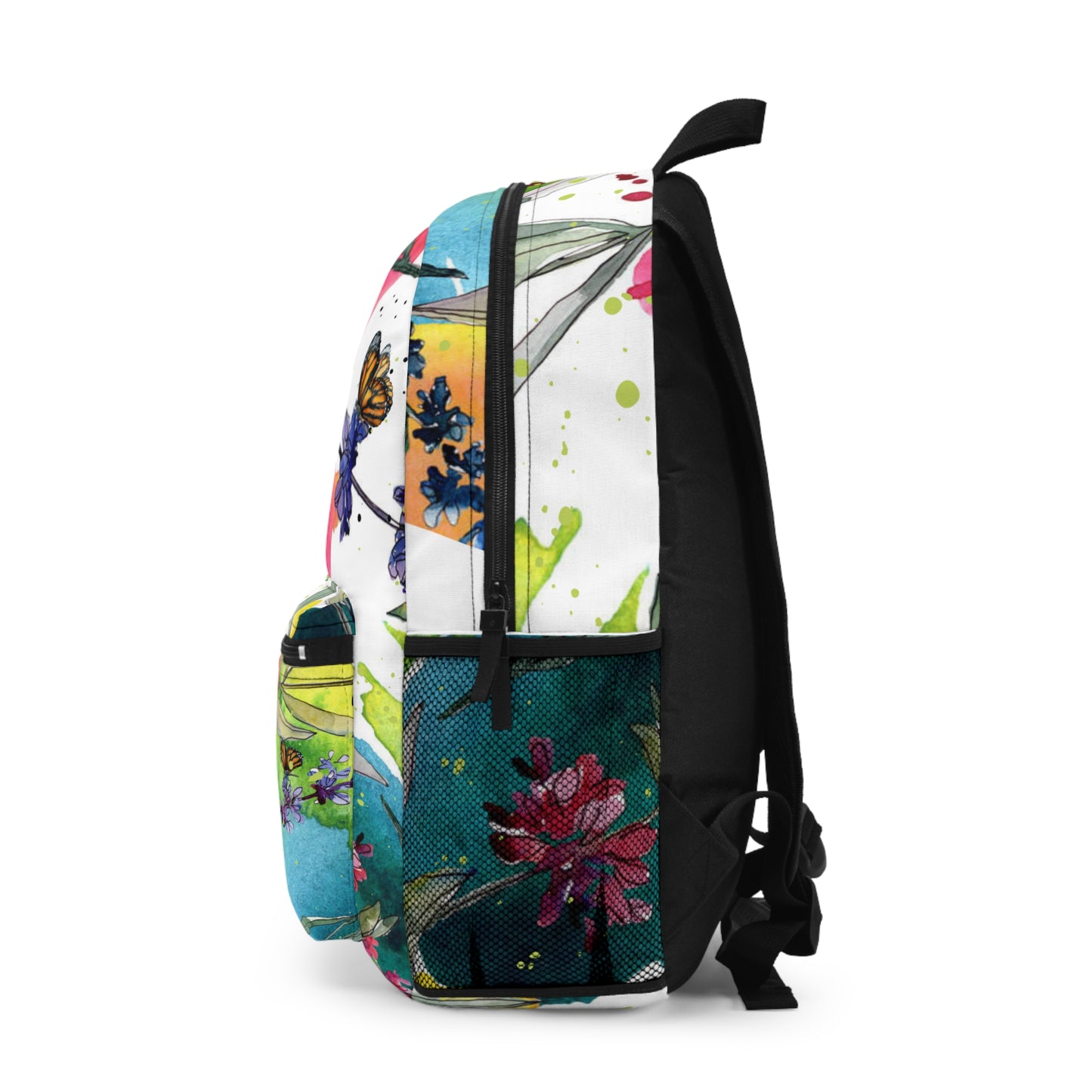 Floral Watercolor Wildflower Backpack – Boho Chic School & Work Bag