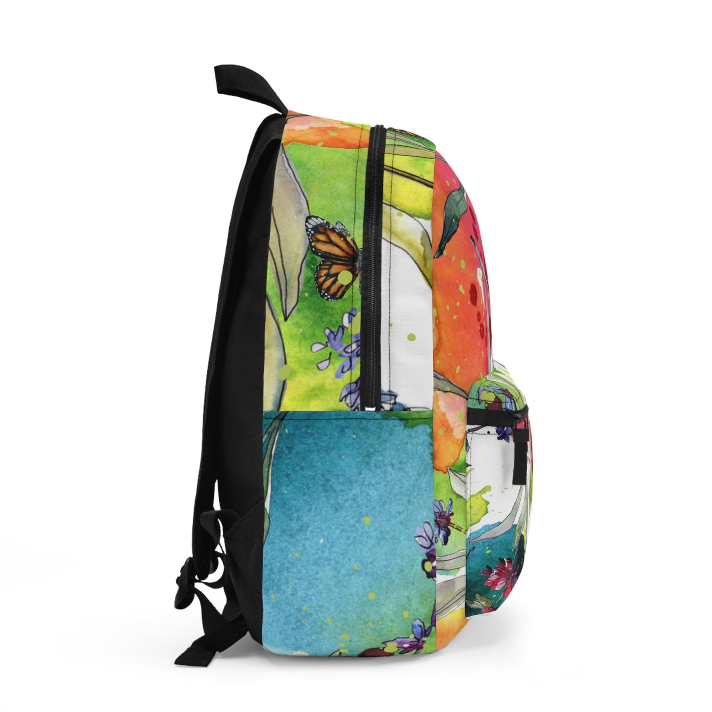 Floral Watercolor Wildflower Backpack – Boho Chic School & Work Bag