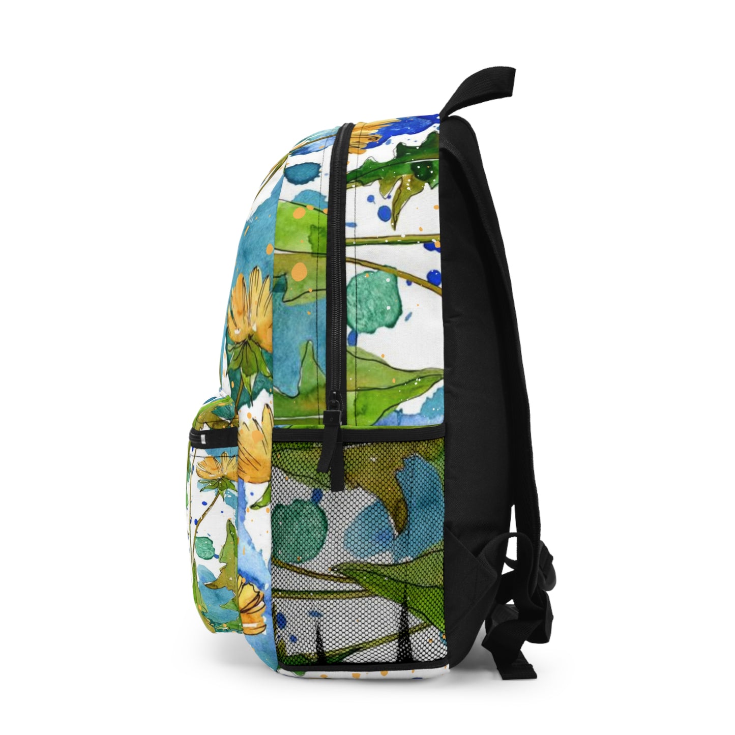 Daffodil Wildflower Watercolor Backpack – Unique Boho Chic School & Work Bag