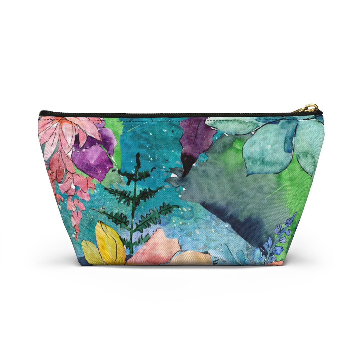 Floral Accessory Pouch with T-Bottom – Elegant & Functional for Makeup, Toiletries, or Gifting