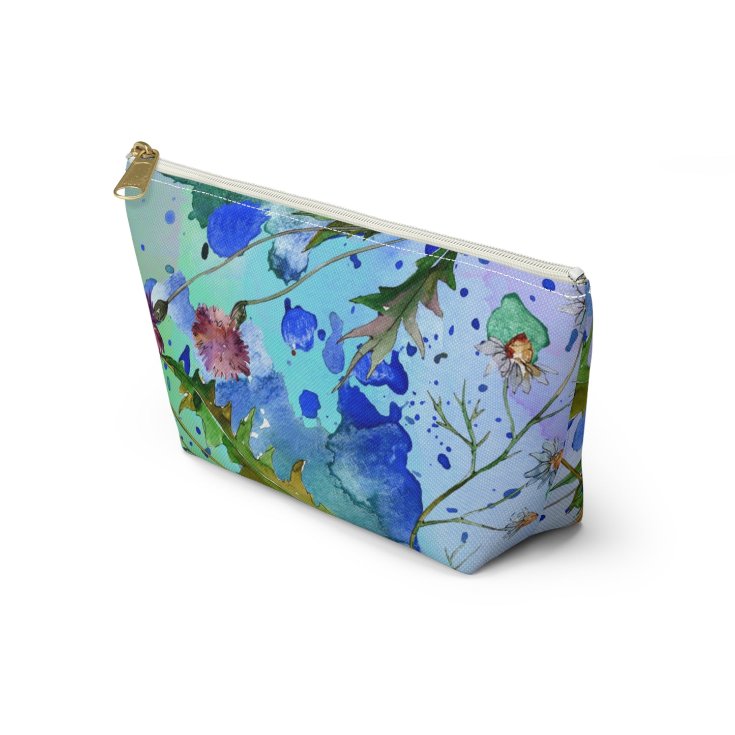 Floral Accessory Pouch with T-Bottom – Elegant & Functional for Makeup, Toiletries, or Gifting