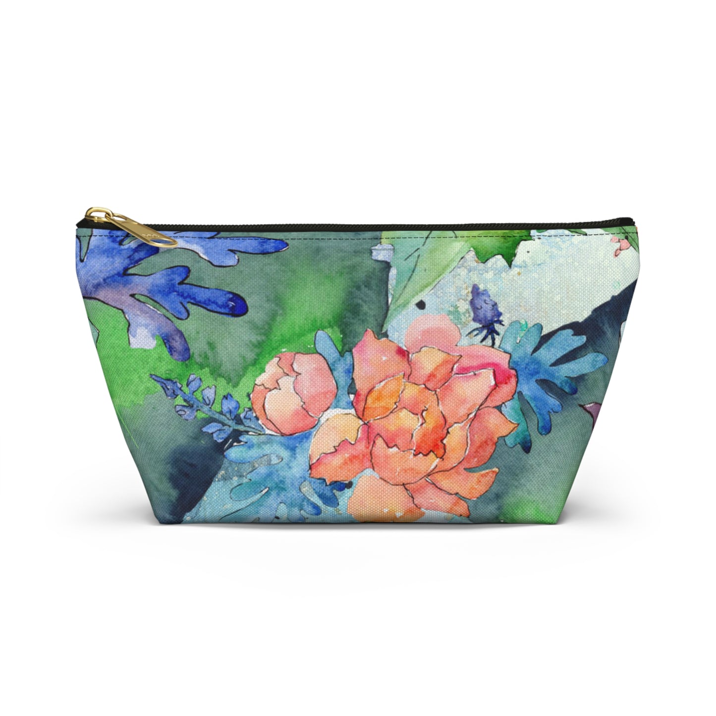 Floral Accessory Pouch with T-Bottom – Elegant & Functional for Makeup, Toiletries, or Gifting