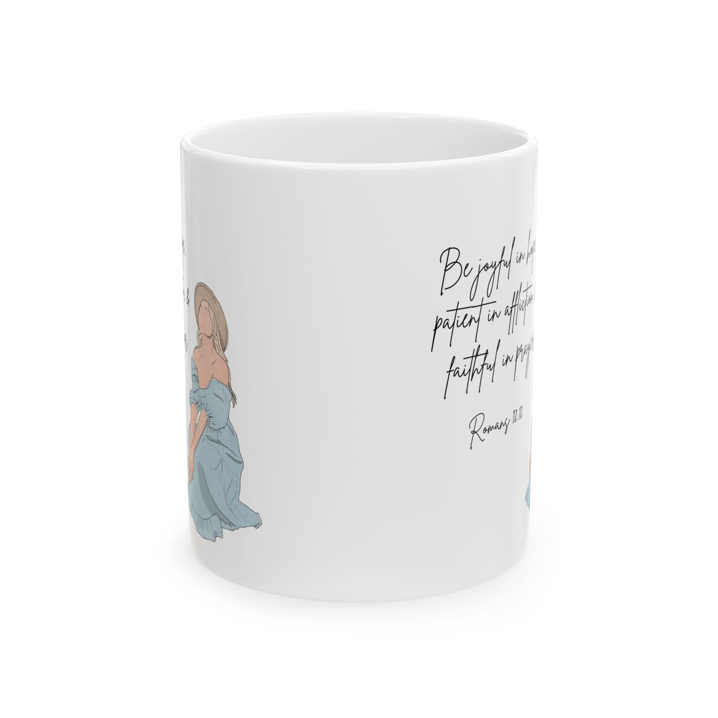 "Be Joyful in Hope, Patient in Affliction, and Faithful in Prayer" – 11 oz Ceramic Mug