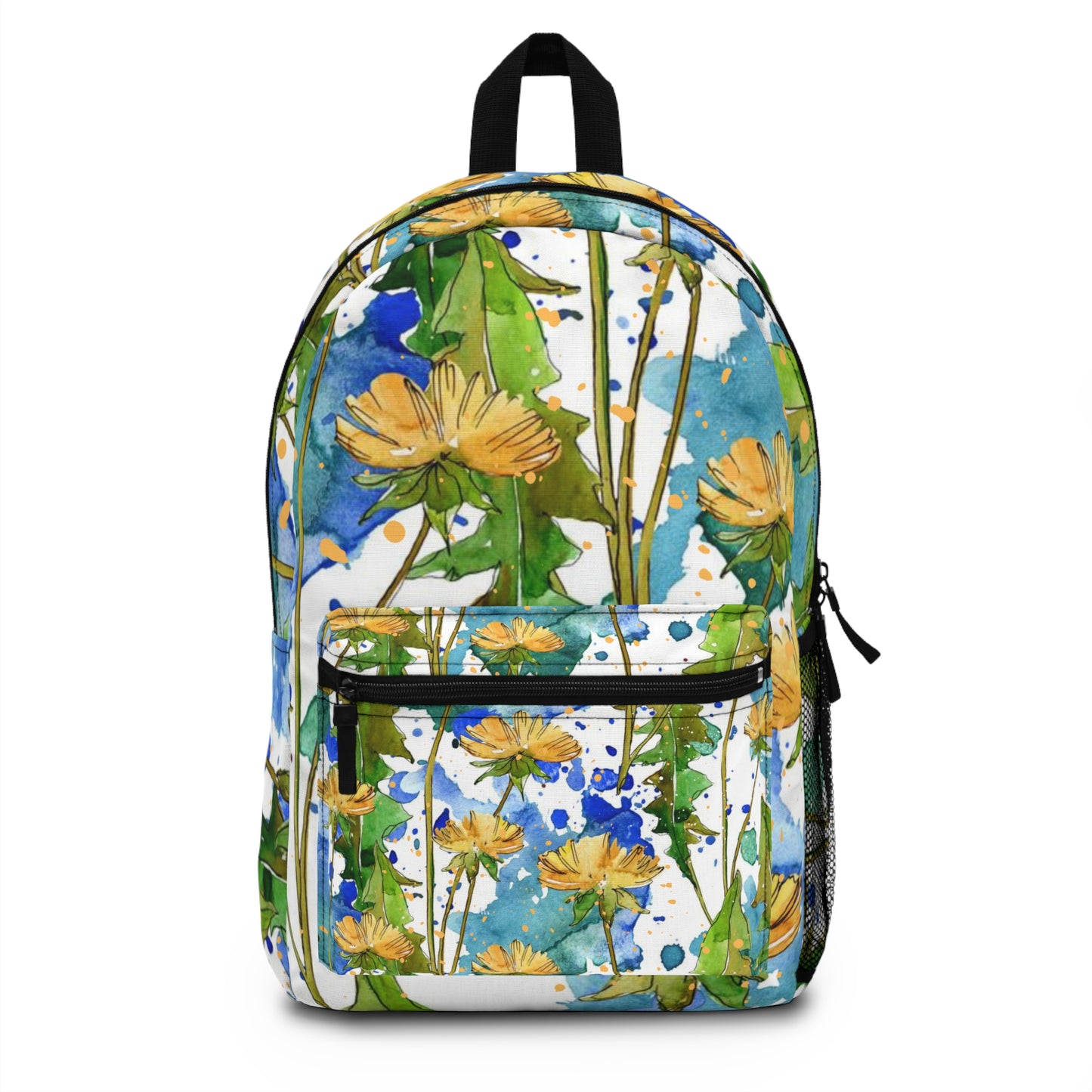 Daffodil Wildflower Watercolor Backpack – Unique Boho Chic School & Work Bag