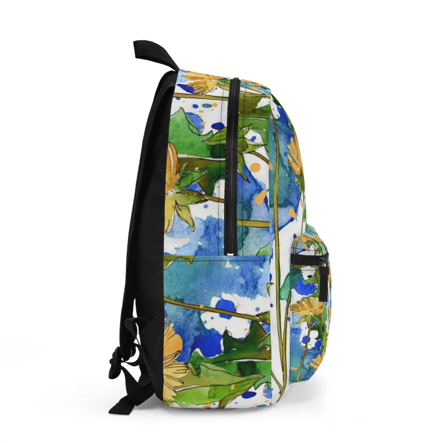 Daffodil Wildflower Watercolor Backpack – Unique Boho Chic School & Work Bag