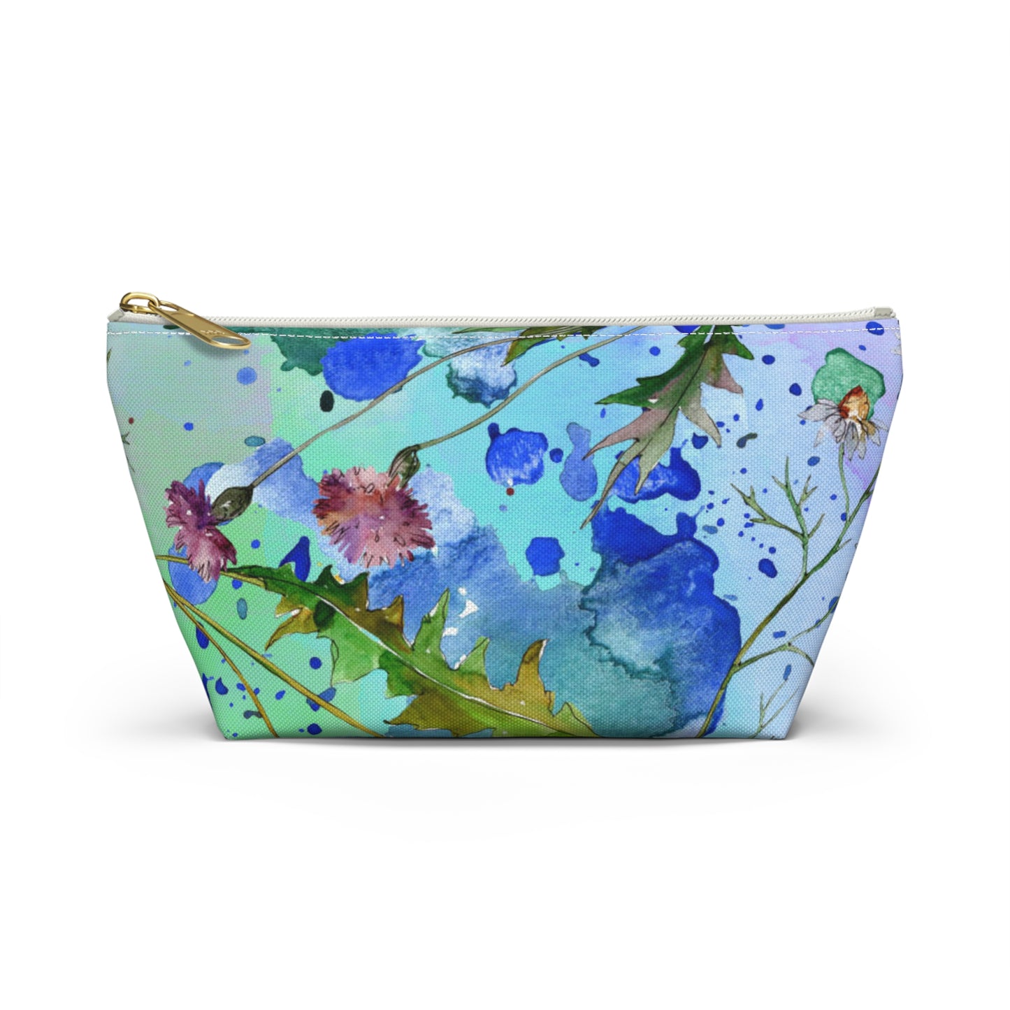 Floral Accessory Pouch with T-Bottom – Elegant & Functional for Makeup, Toiletries, or Gifting