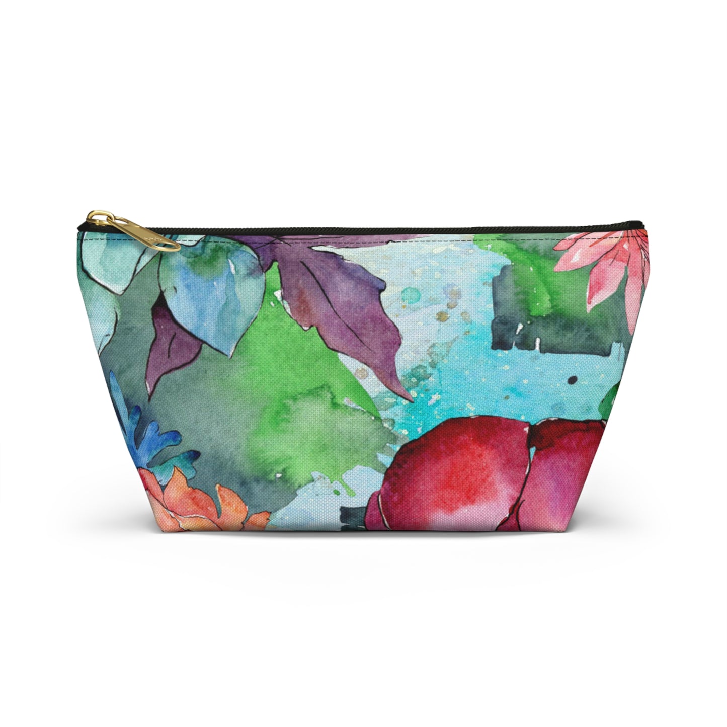 Floral Accessory Pouch with T-Bottom – Elegant & Functional for Makeup, Toiletries, or Gifting