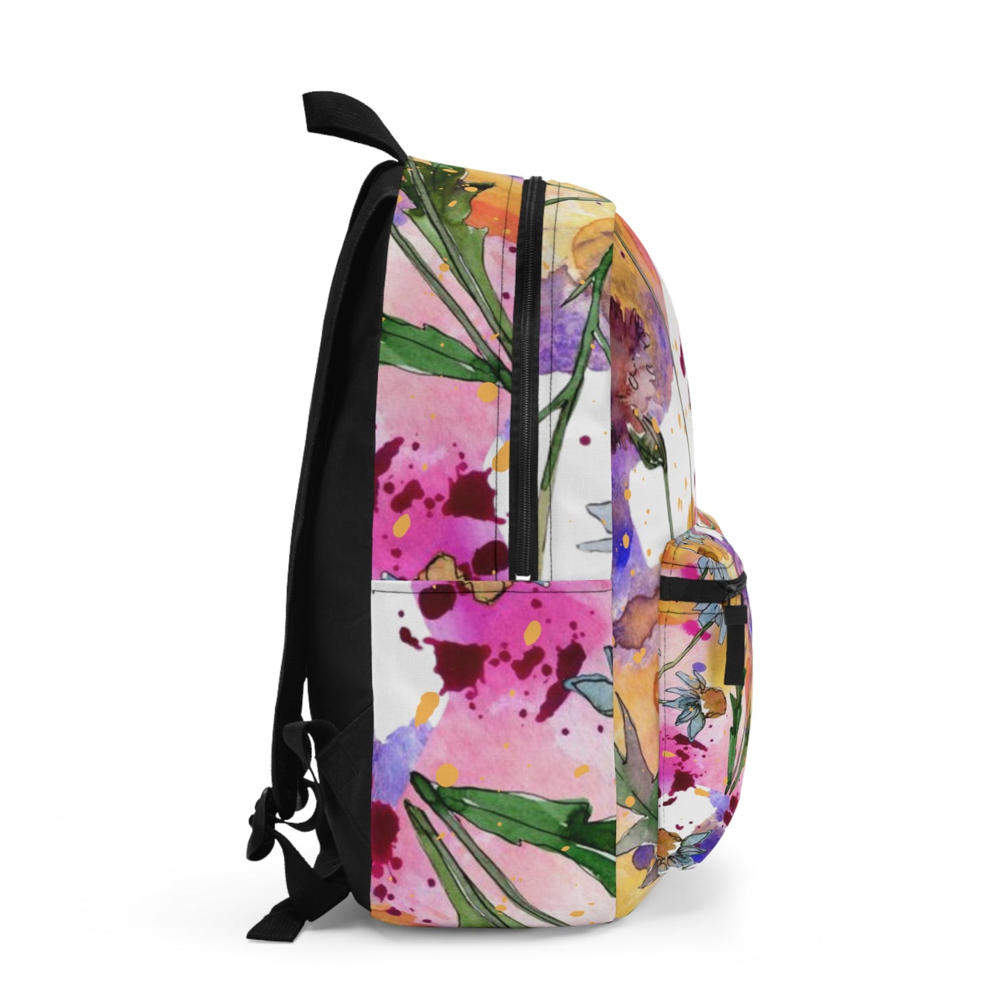 Wildflower Watercolor Backpack – Unique Boho Chic School & Work Bag