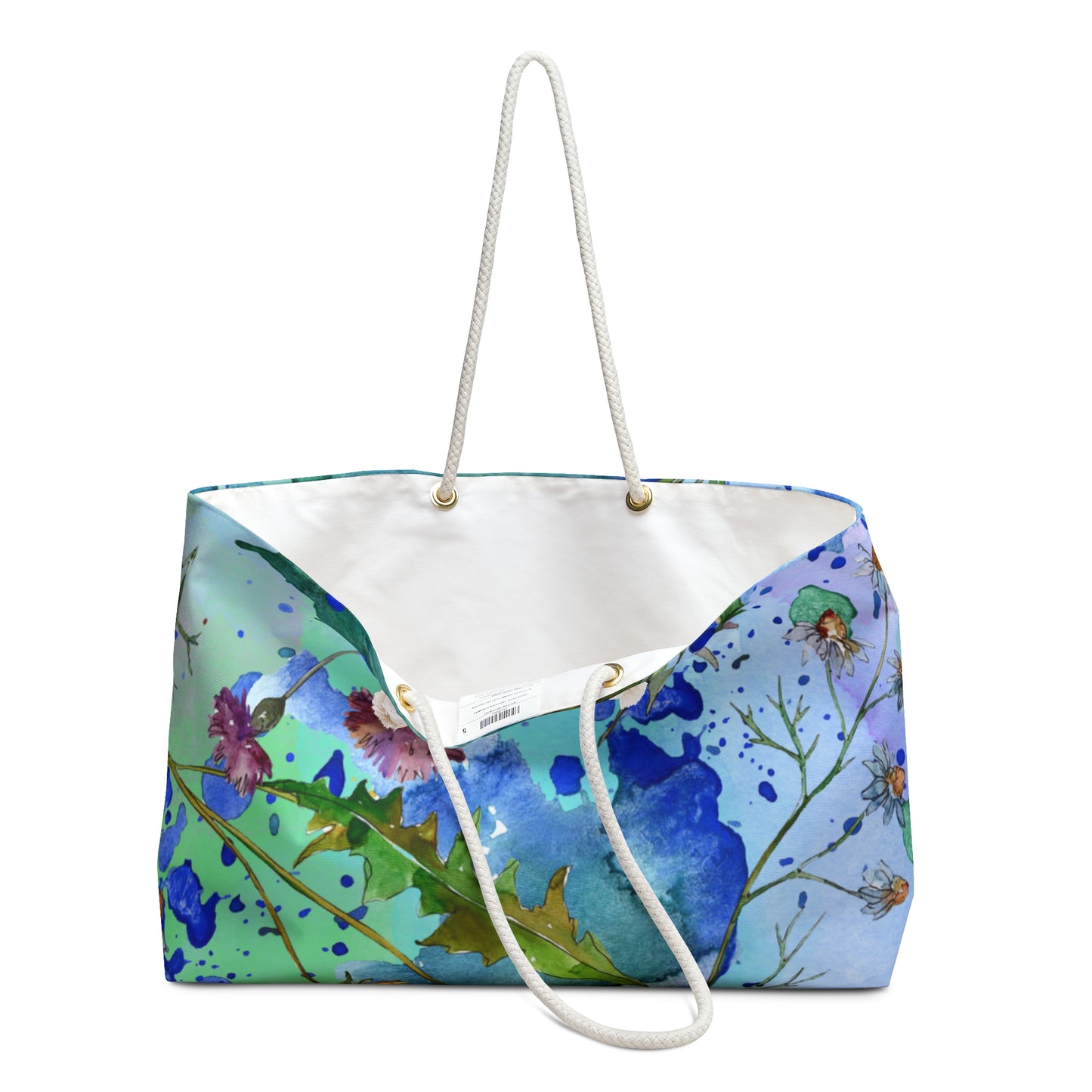 Colorful Wildflower Oversized Weekender Bag – Durable Tote with Rope Handles