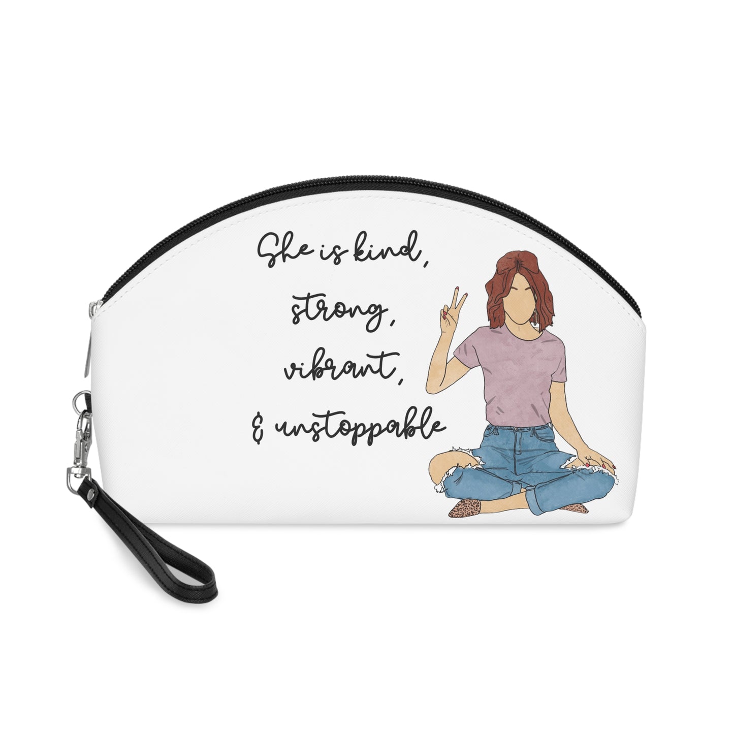 "She Is Kind, Strong, Vibrant, & Unstoppable" – Inspirational Makeup & Toiletries Bag