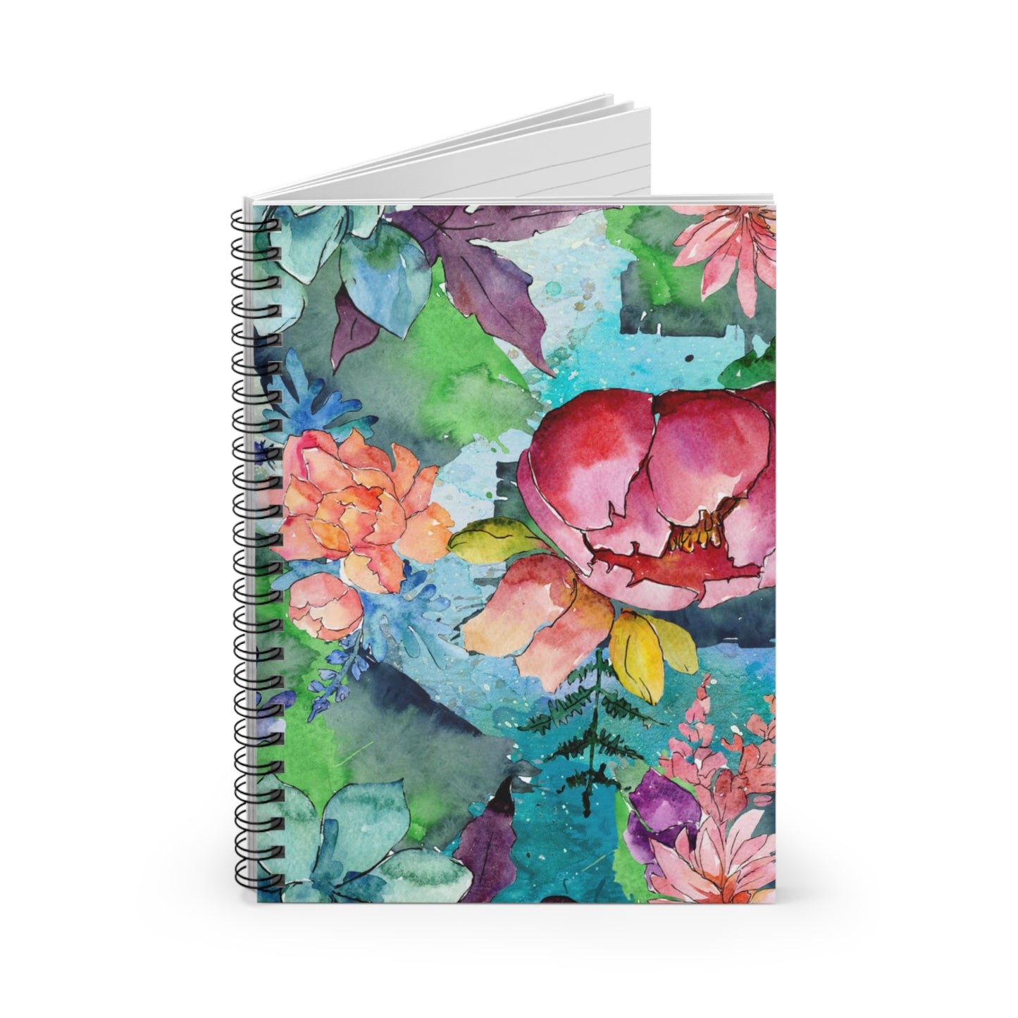 Floral Spiral Notebook – Ruled Line, 6" x 8"