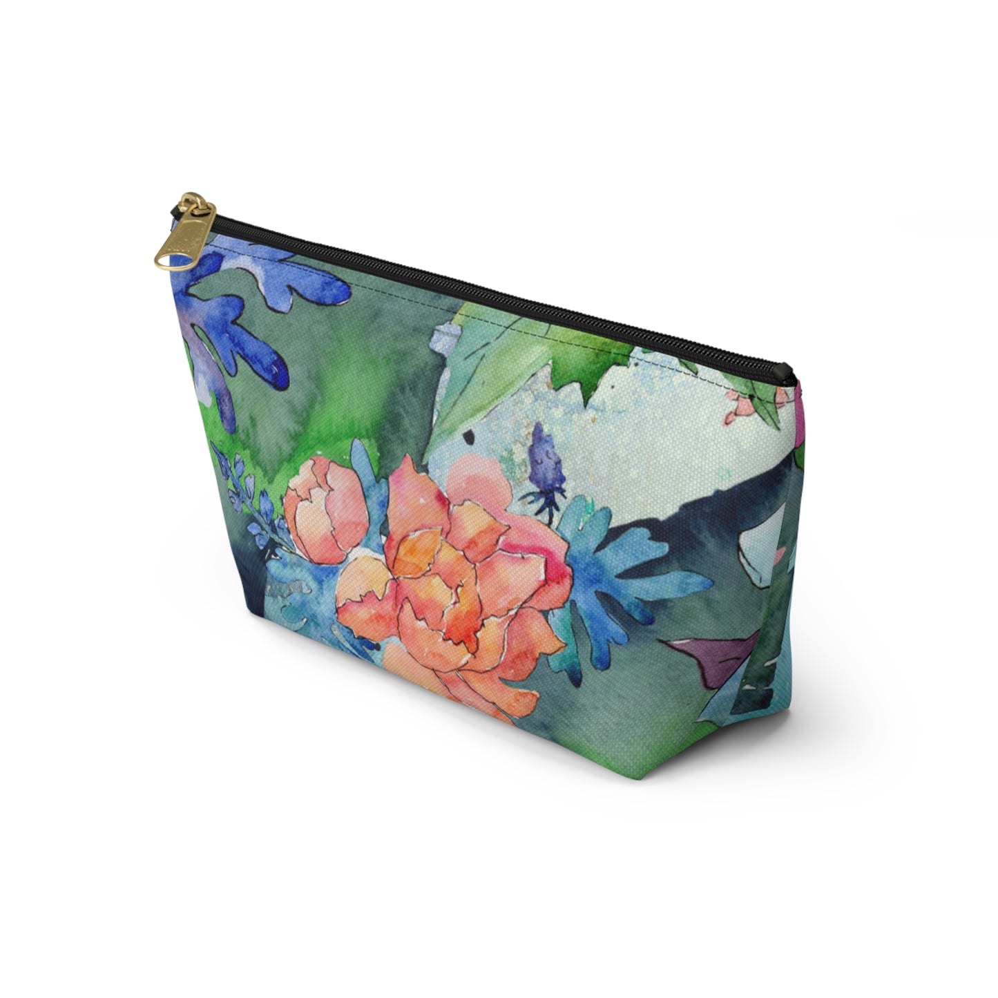Floral Accessory Pouch with T-Bottom – Elegant & Functional for Makeup, Toiletries, or Gifting