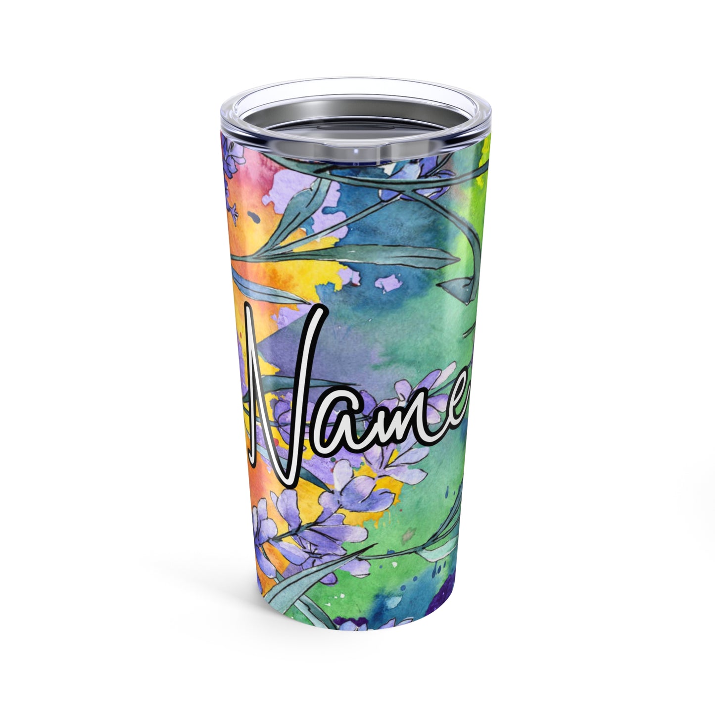 Personalized Colorful Wildflower Floral Tumbler – 20oz Vacuum Insulated Stainless Steel