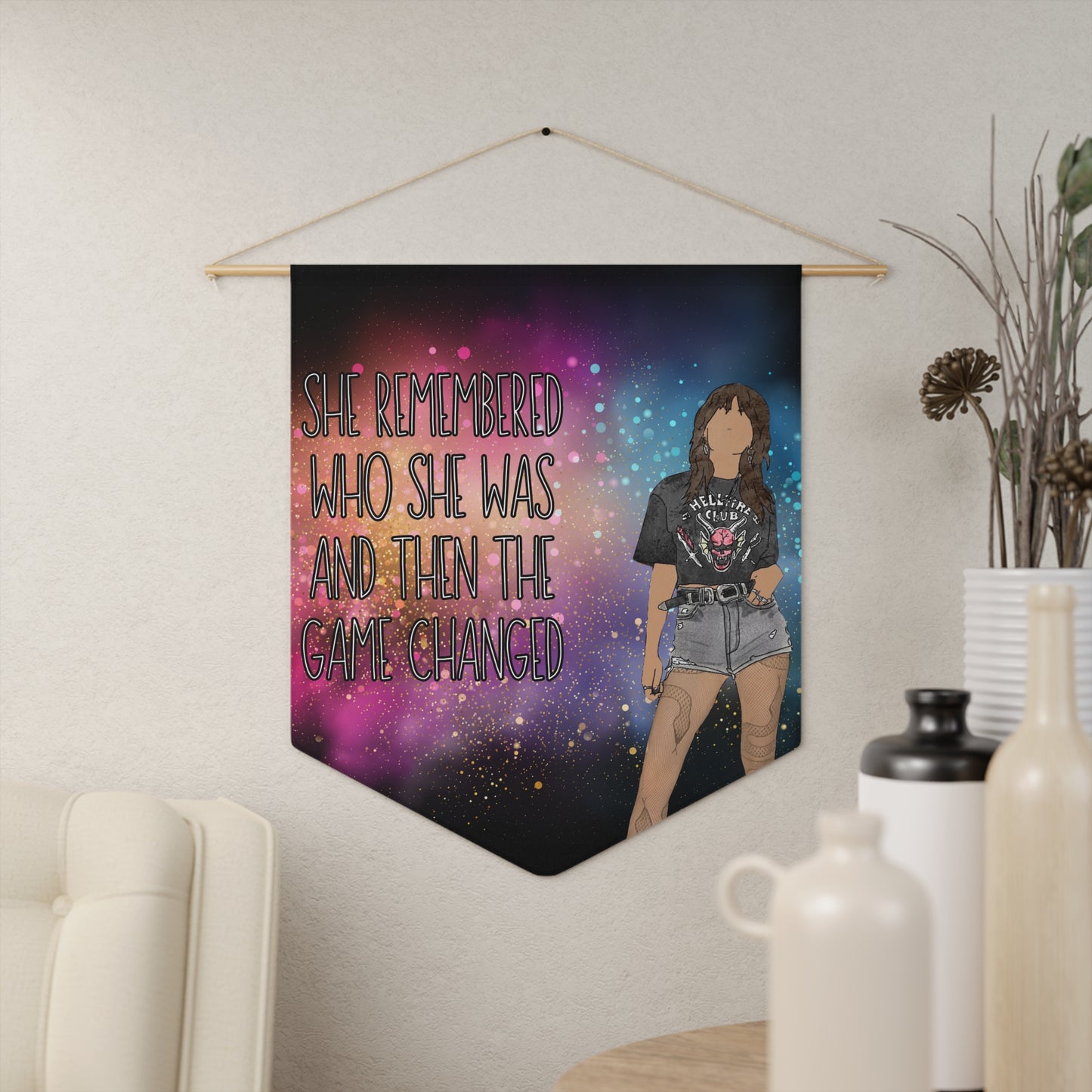 "She Remembered Who She Was and Then the Game Changed" – Inspirational Wall Hanging