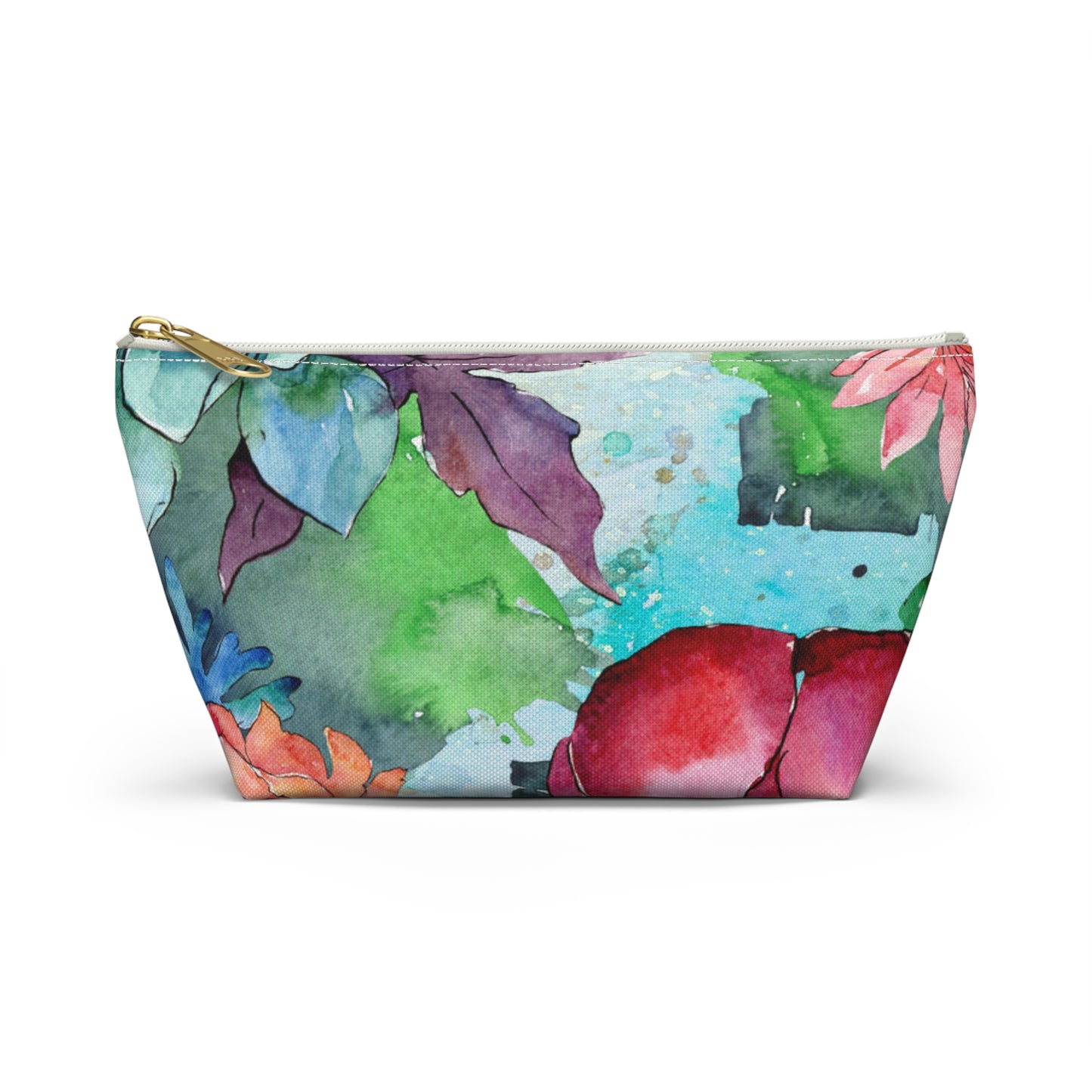 Floral Accessory Pouch with T-Bottom – Elegant & Functional for Makeup, Toiletries, or Gifting
