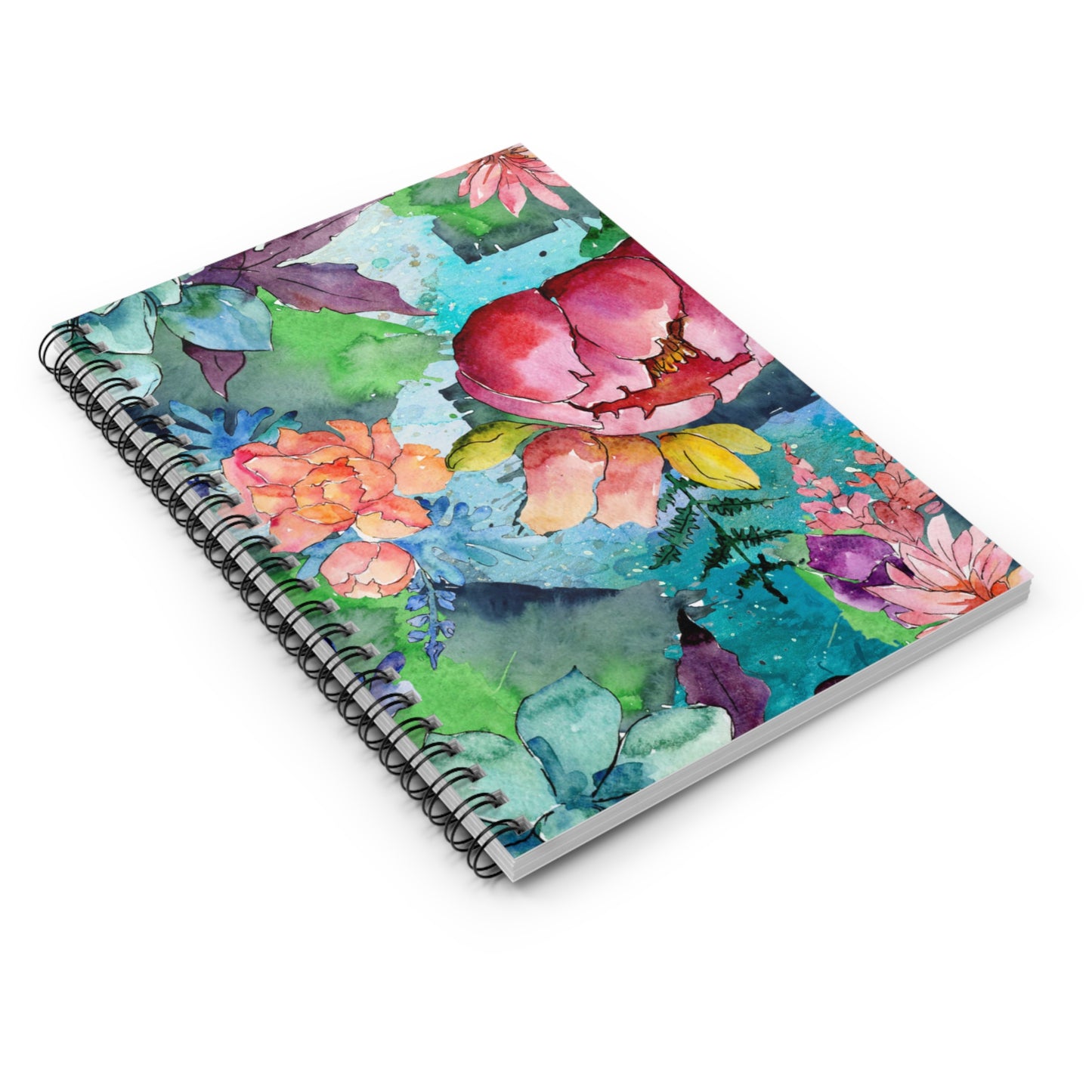 Floral Spiral Notebook – Ruled Line, 6" x 8"