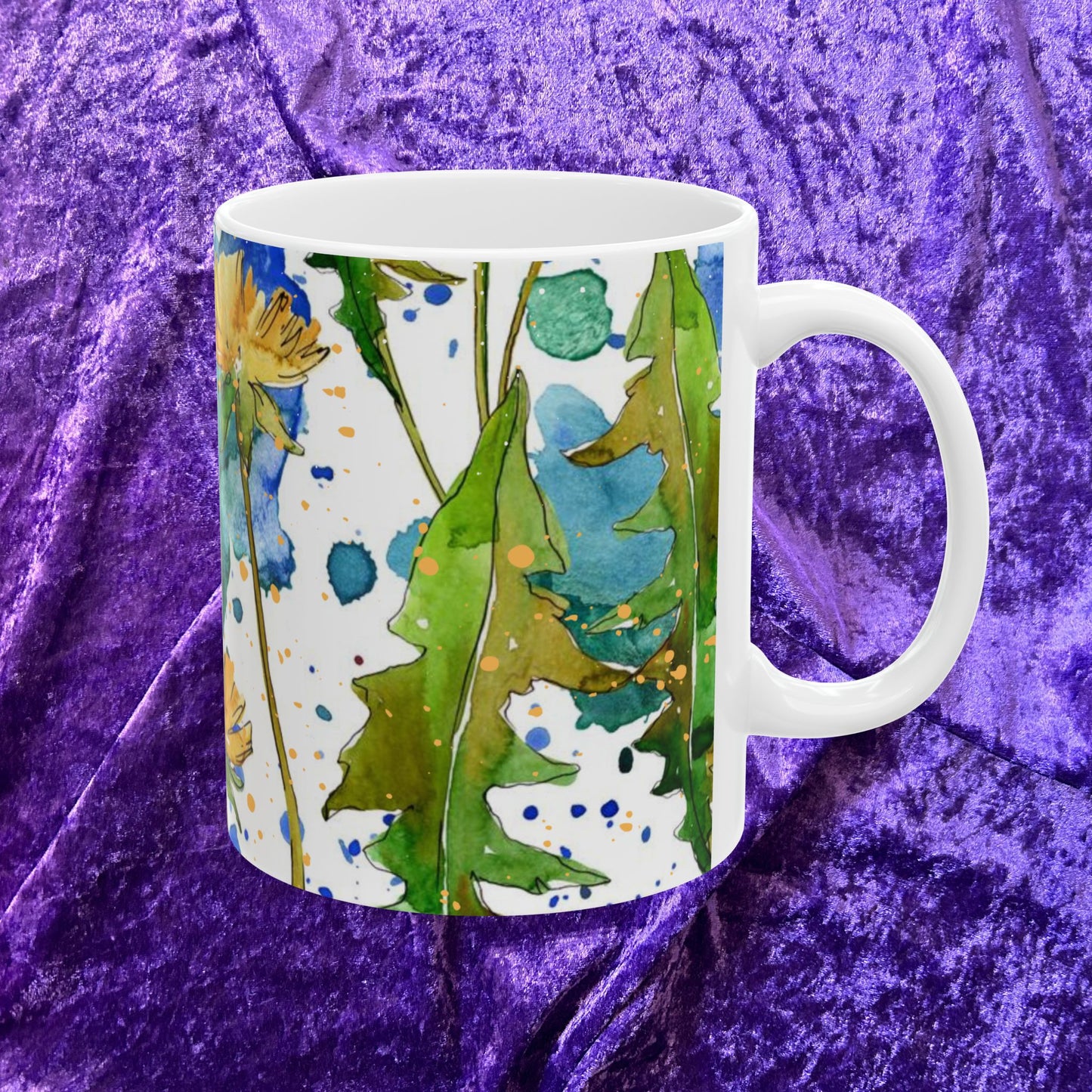 Floral Watercolor Splash Coffee Cup - Unique Mug, Watercolor Flowers
