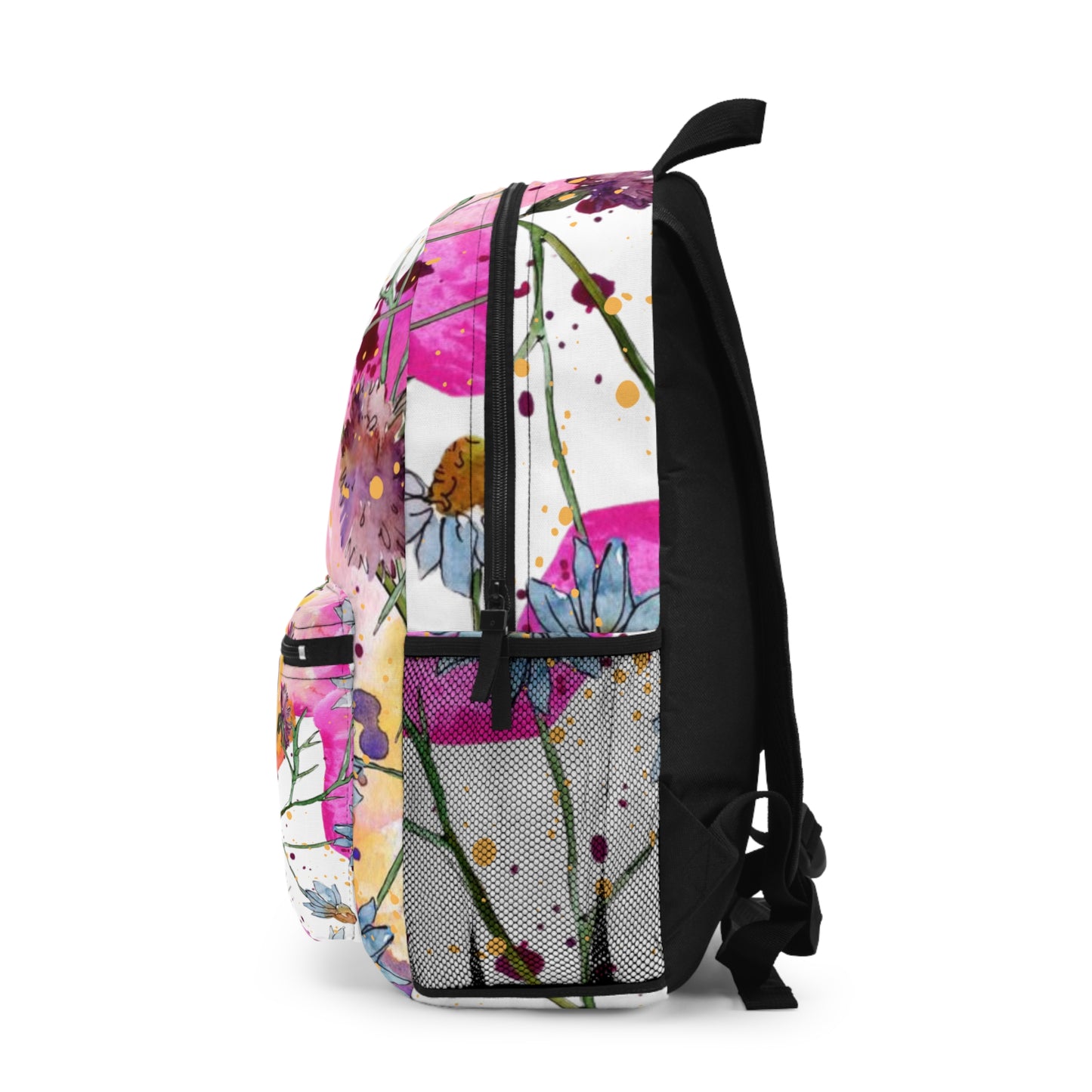 Wildflower Watercolor Backpack – Unique Boho Chic School & Work Bag