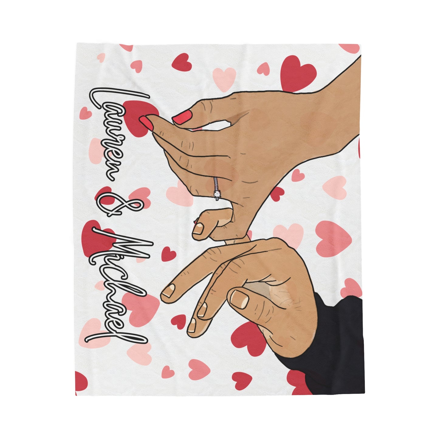 Personalized Pinky Promise Couple Heart Blanket – Soft, Warm, and Perfect for Snuggling