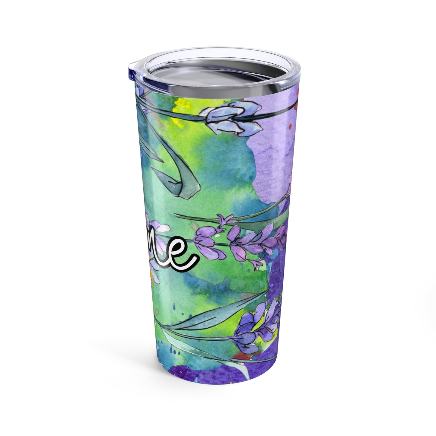 Personalized Colorful Wildflower Floral Tumbler – 20oz Vacuum Insulated Stainless Steel