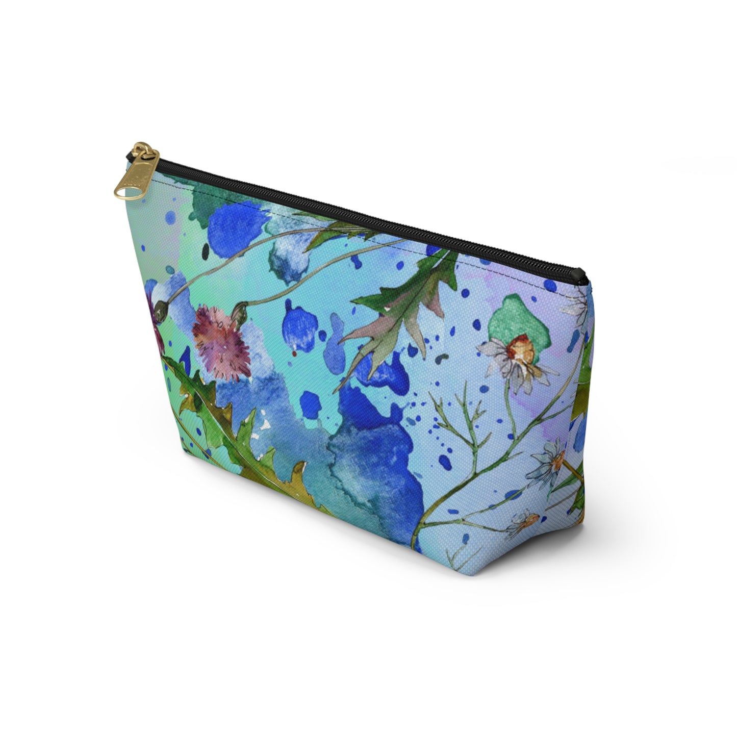 Floral Accessory Pouch with T-Bottom – Elegant & Functional for Makeup, Toiletries, or Gifting
