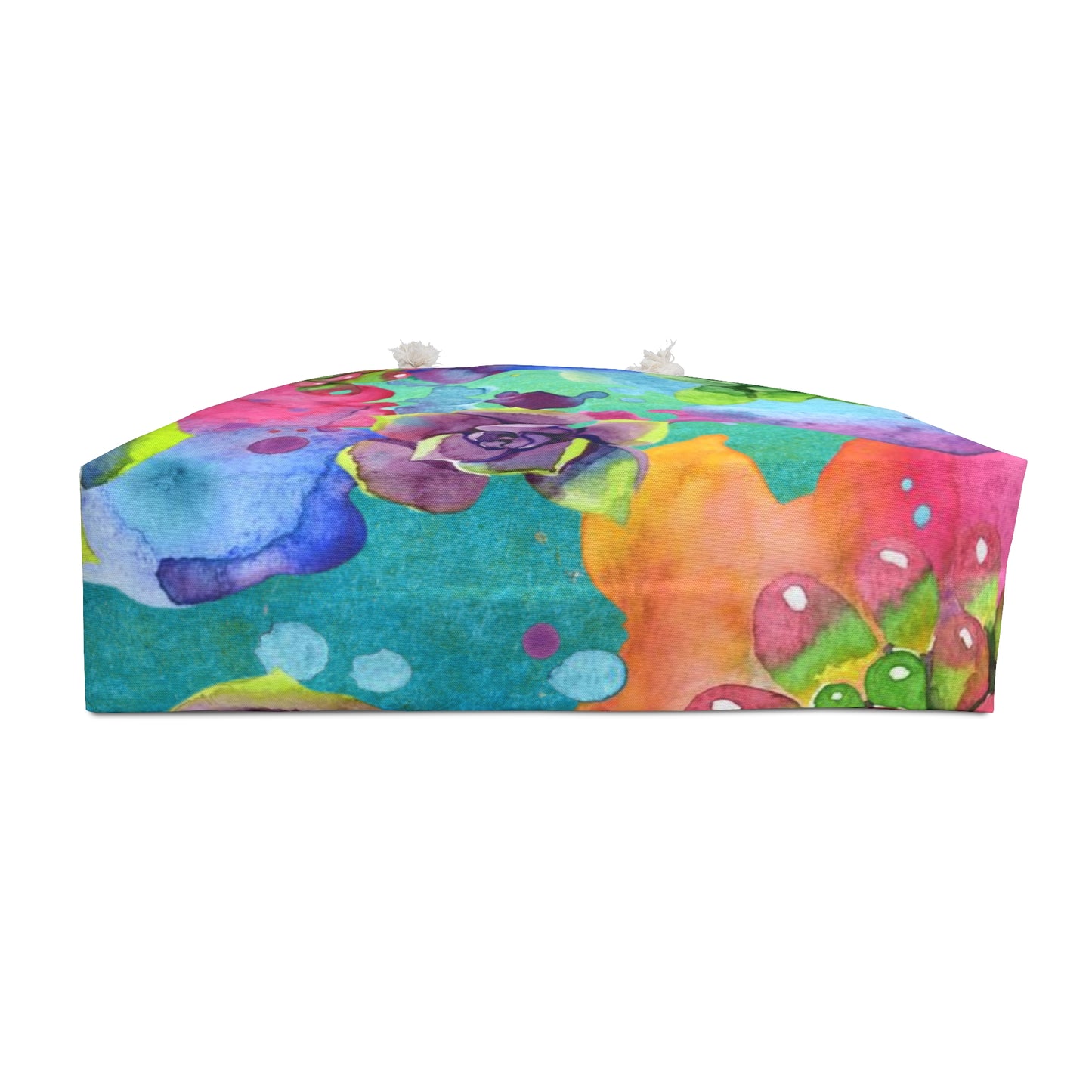 Colorful Floral Succulent Oversized Weekender Bag – Durable Tote with Rope Handles