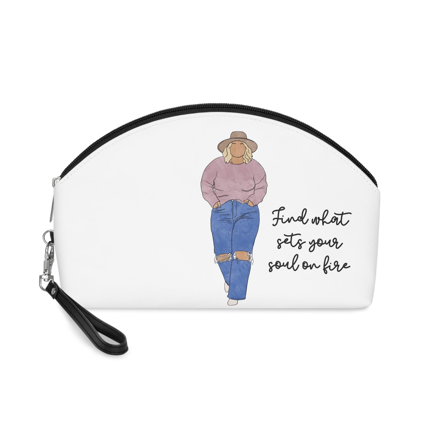 "Find What Sets Your Soul on Fire" – Inspirational Makeup & Toiletries Bag