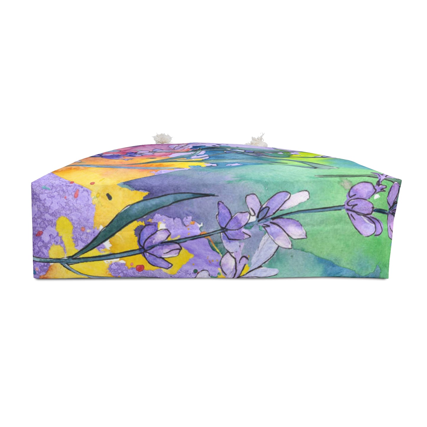 Colorful Wildflower Oversized Weekender Bag – Durable Tote with Rope Handles