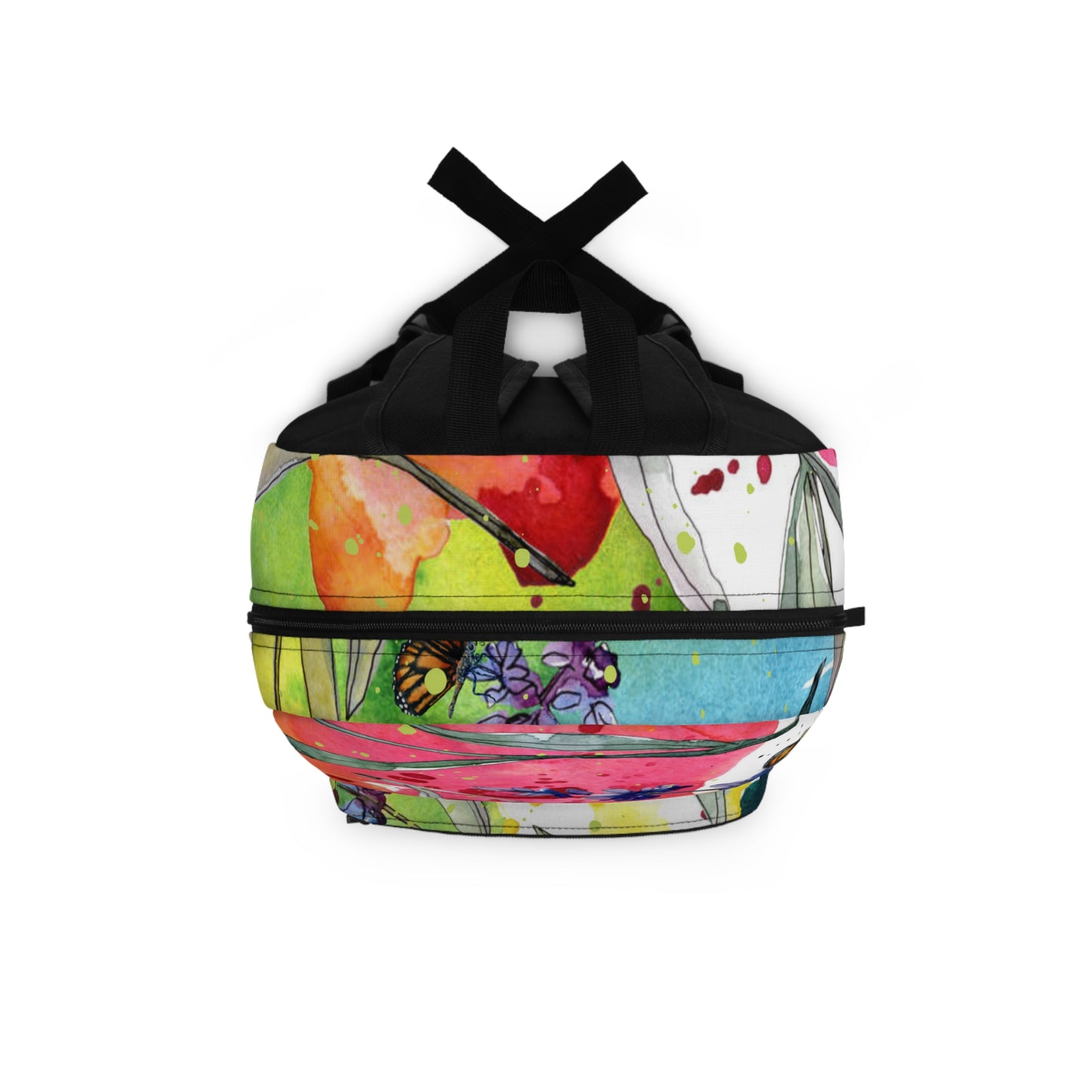 Floral Watercolor Wildflower Backpack – Boho Chic School & Work Bag