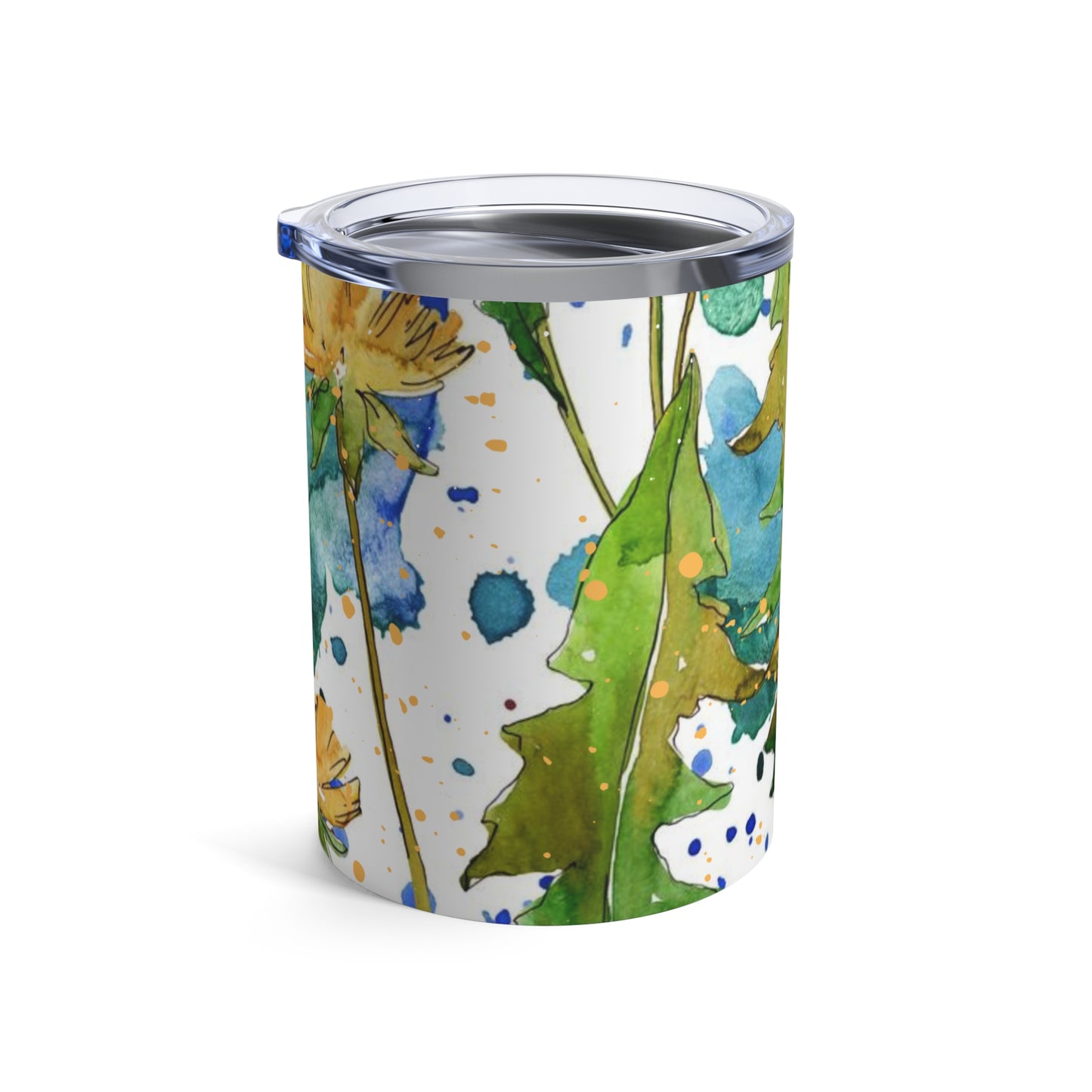 Floral Watercolor Splash Coffee Cup – 10oz Tumbler