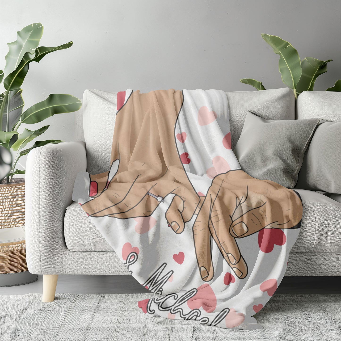 Personalized Pinky Promise Couple Heart Blanket – Soft, Warm, and Perfect for Snuggling
