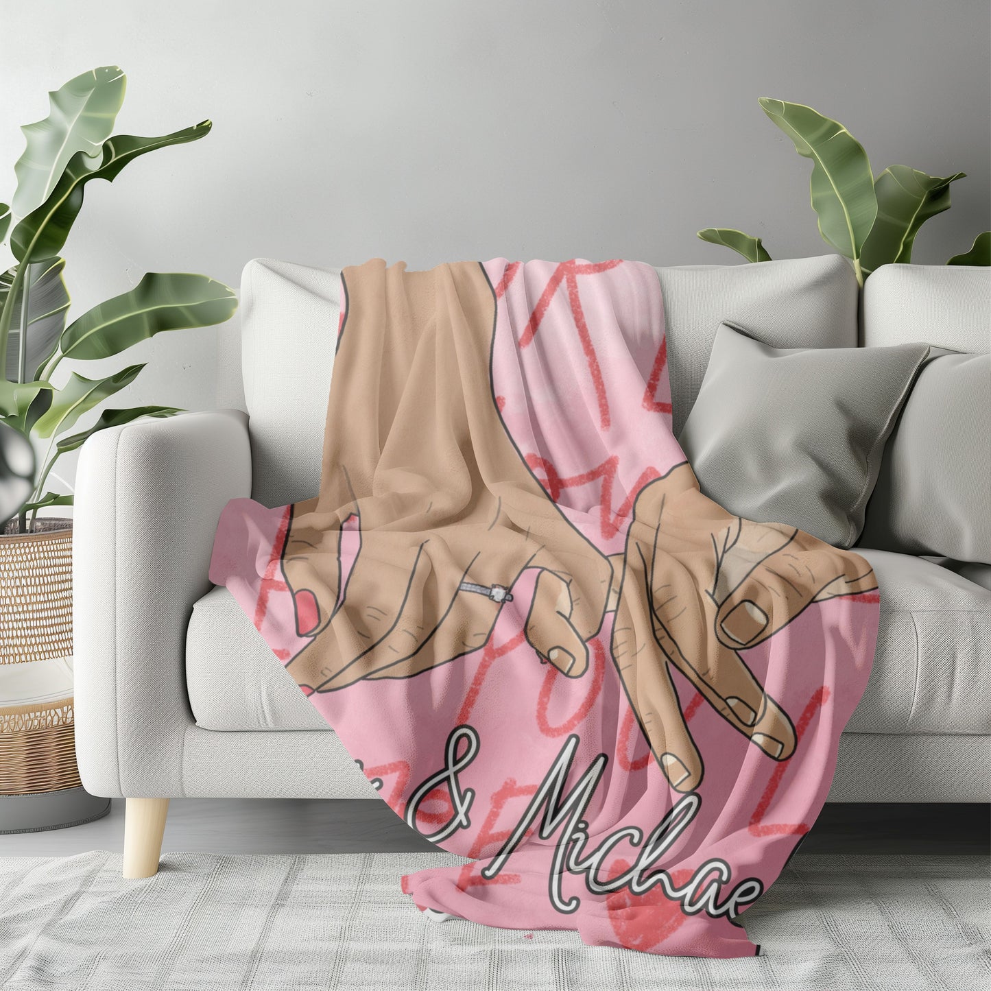 Personalized Pinky Promise "Love You More" Blanket – Soft, Cozy, and Perfect for Couples