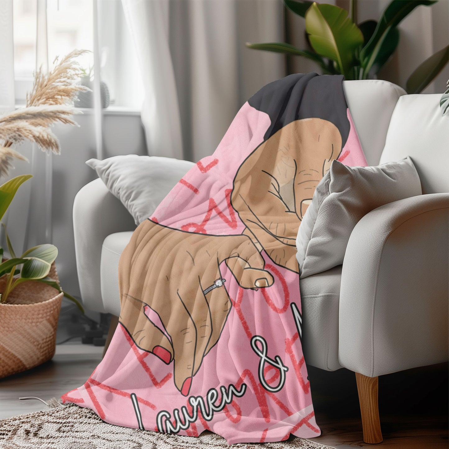Personalized Pinky Promise "Love You More" Blanket – Soft, Cozy, and Perfect for Couples