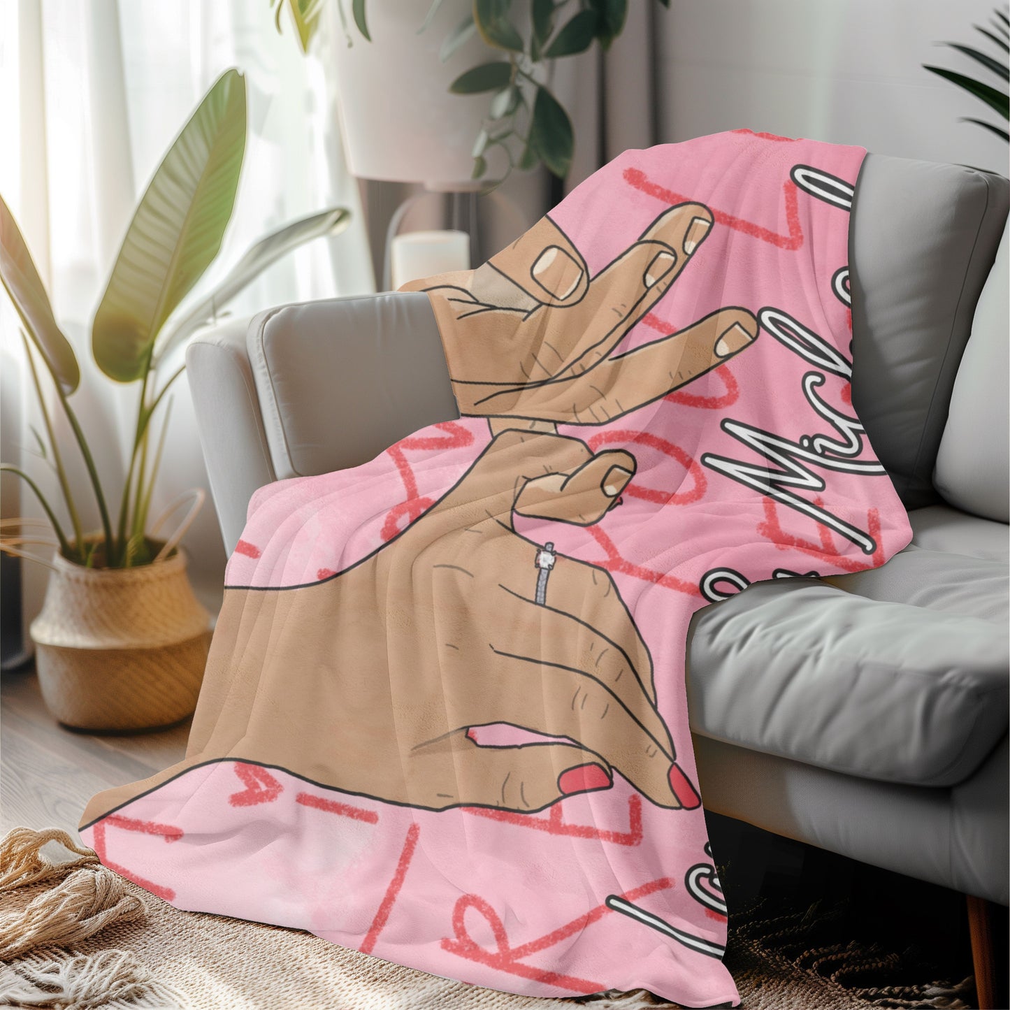 Personalized Pinky Promise "Love You More" Blanket – Soft, Cozy, and Perfect for Couples
