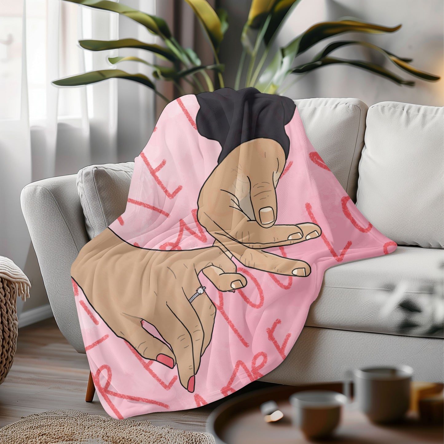 Pinky Promise "Love You More" Blanket – Soft, Cozy, and Perfect for Couples