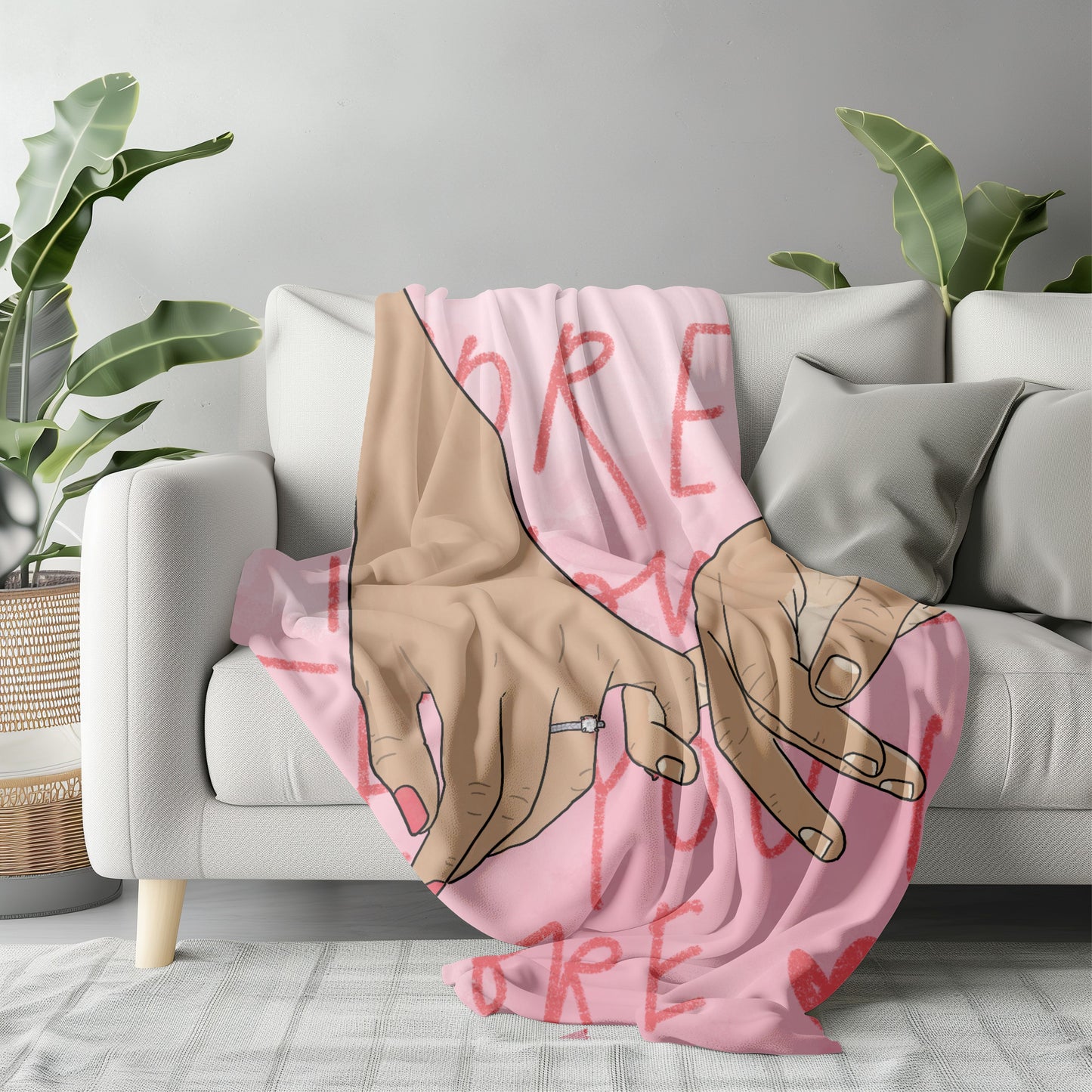 Pinky Promise "Love You More" Blanket – Soft, Cozy, and Perfect for Couples