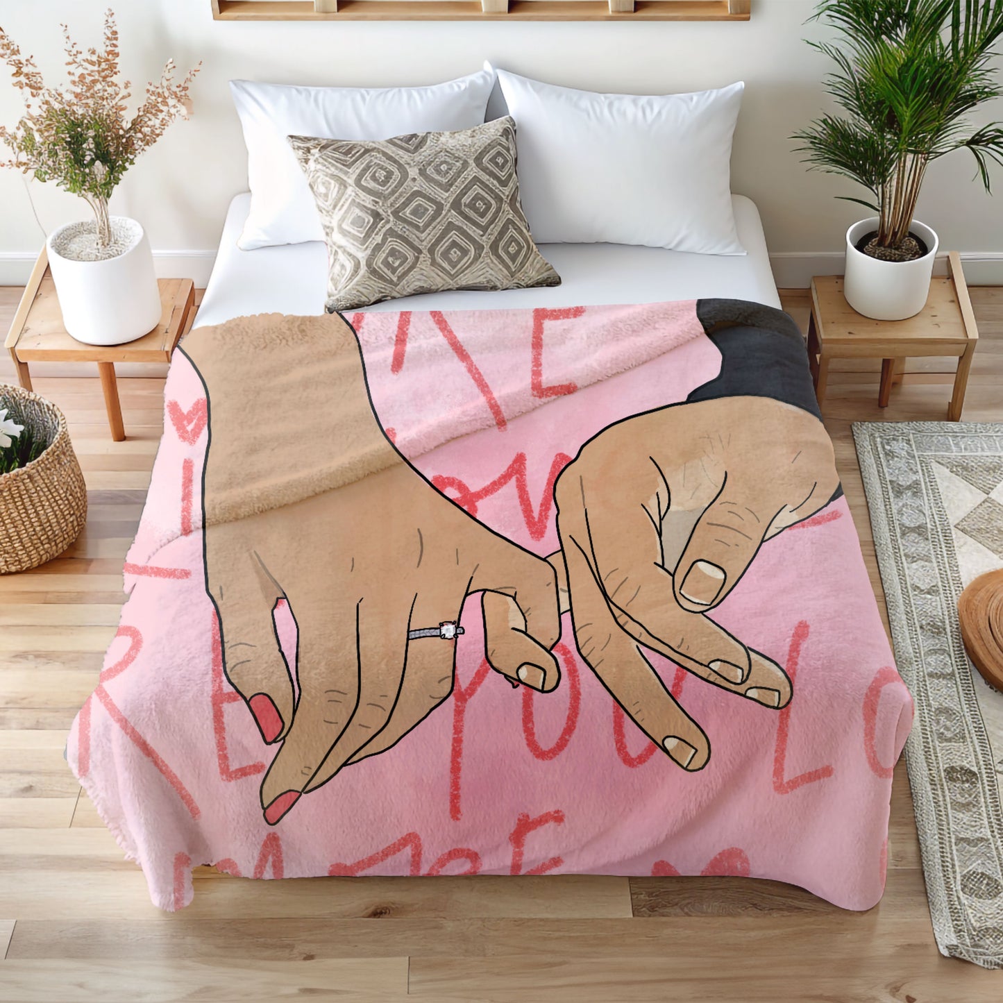 Pinky Promise "Love You More" Blanket – Soft, Cozy, and Perfect for Couples