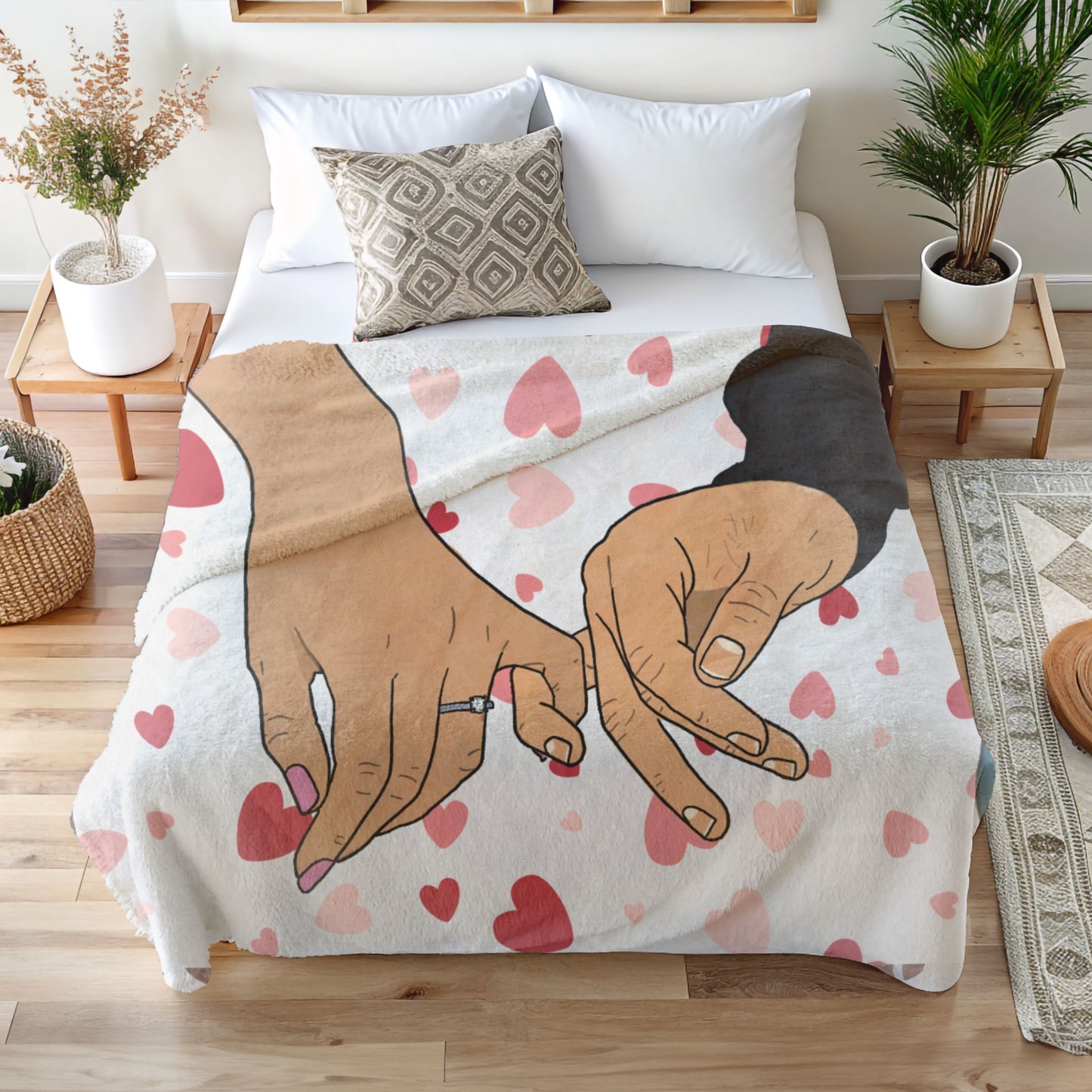 Pinky Promise Couple Heart Blanket – Soft, Warm, and Perfect for Snuggling