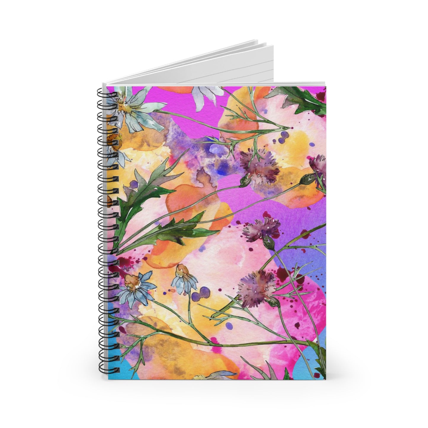 Floral Spiral Notebook – Ruled Line, 6" x 8"