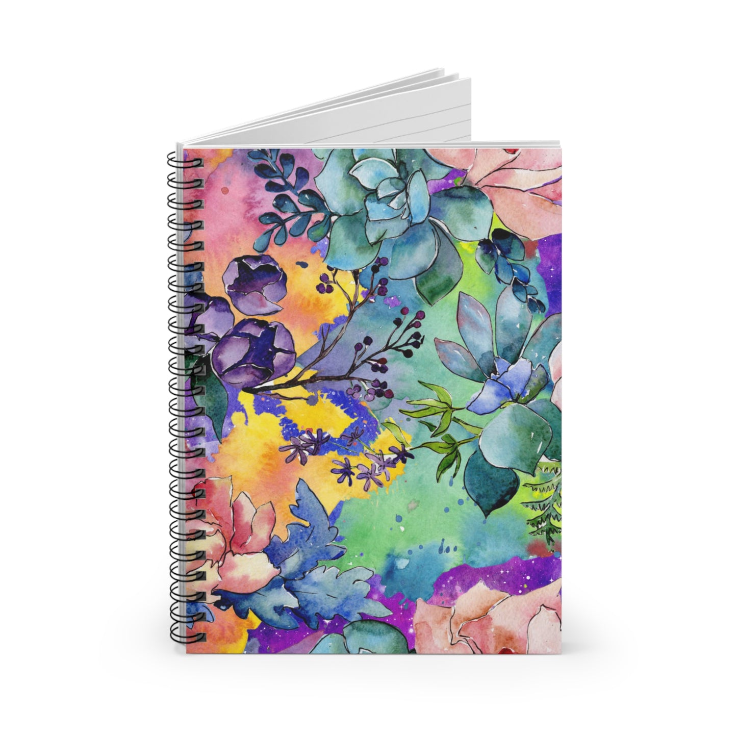 Floral Spiral Notebook – Ruled Line, 6" x 8"