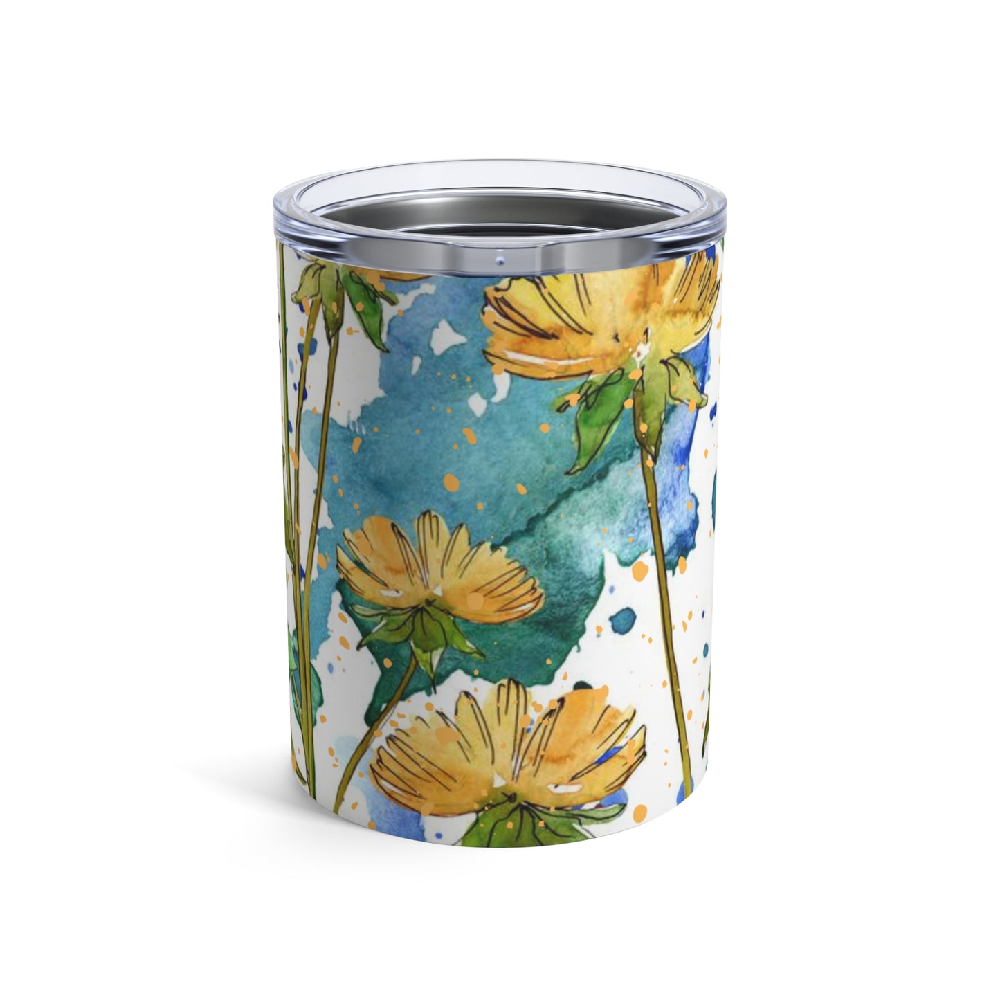Floral Watercolor Splash Coffee Cup – 10oz Tumbler