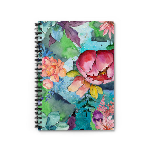 Floral Spiral Notebook – Ruled Line, 6" x 8"
