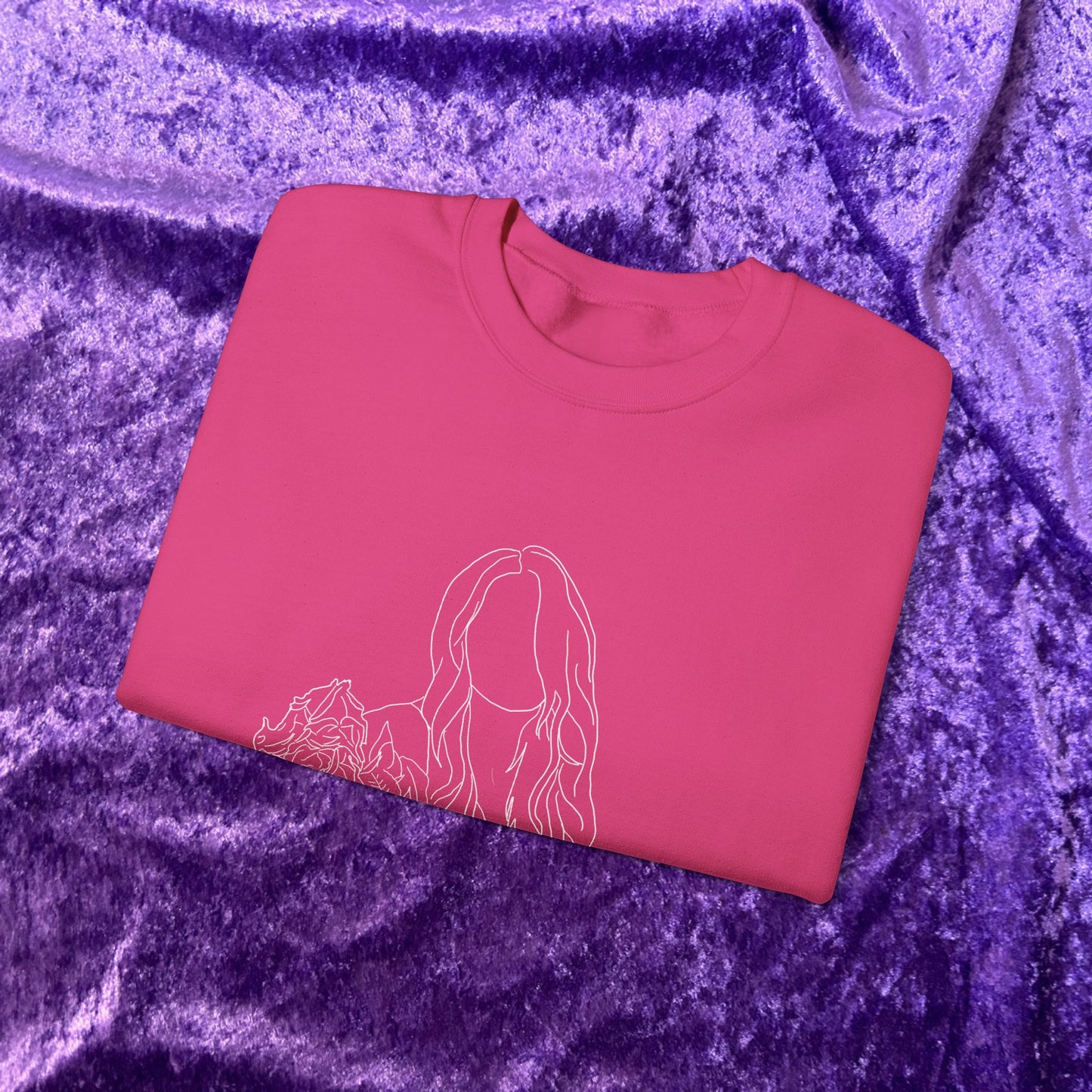 Unique Woman Holding Roses Sweatshirt – Unisex Heavy Blend Crewneck