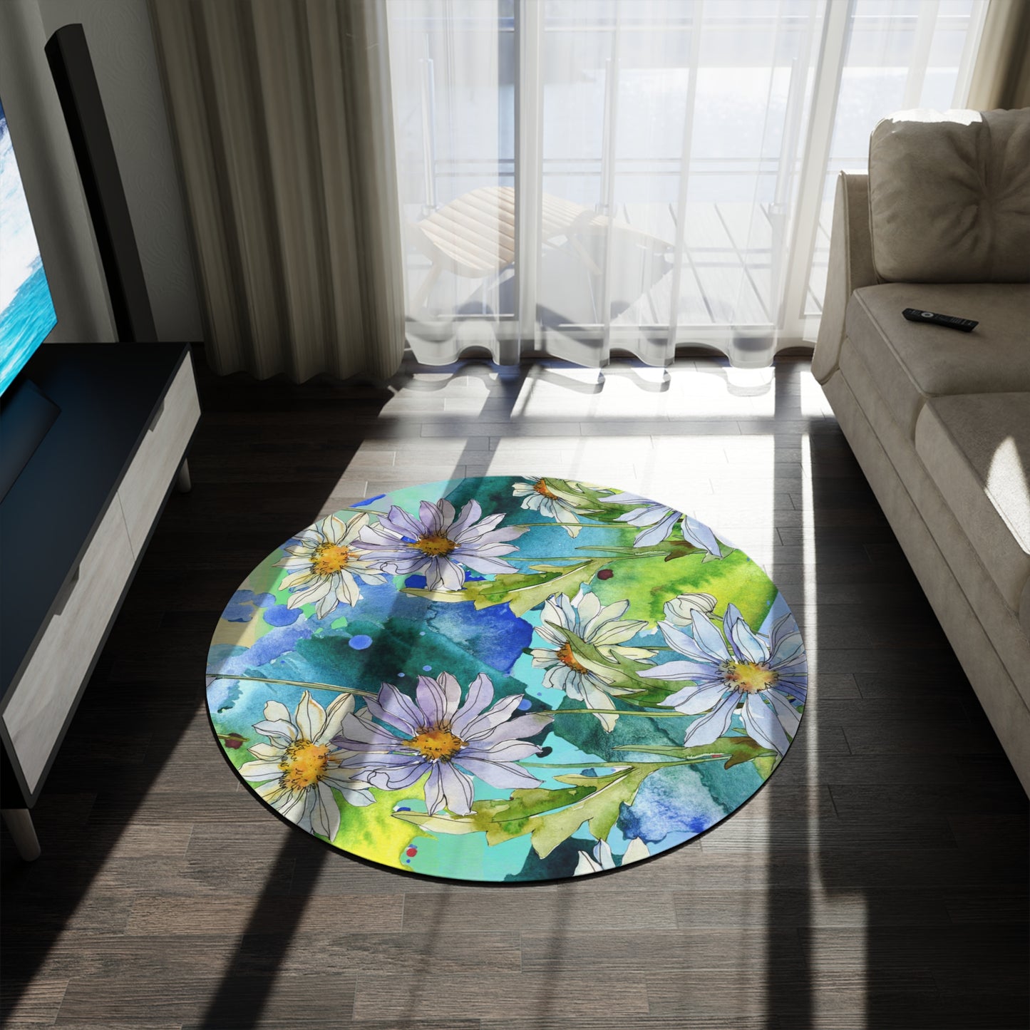 Watercolor Floral Wildflower Rug – Soft & Durable Chenille