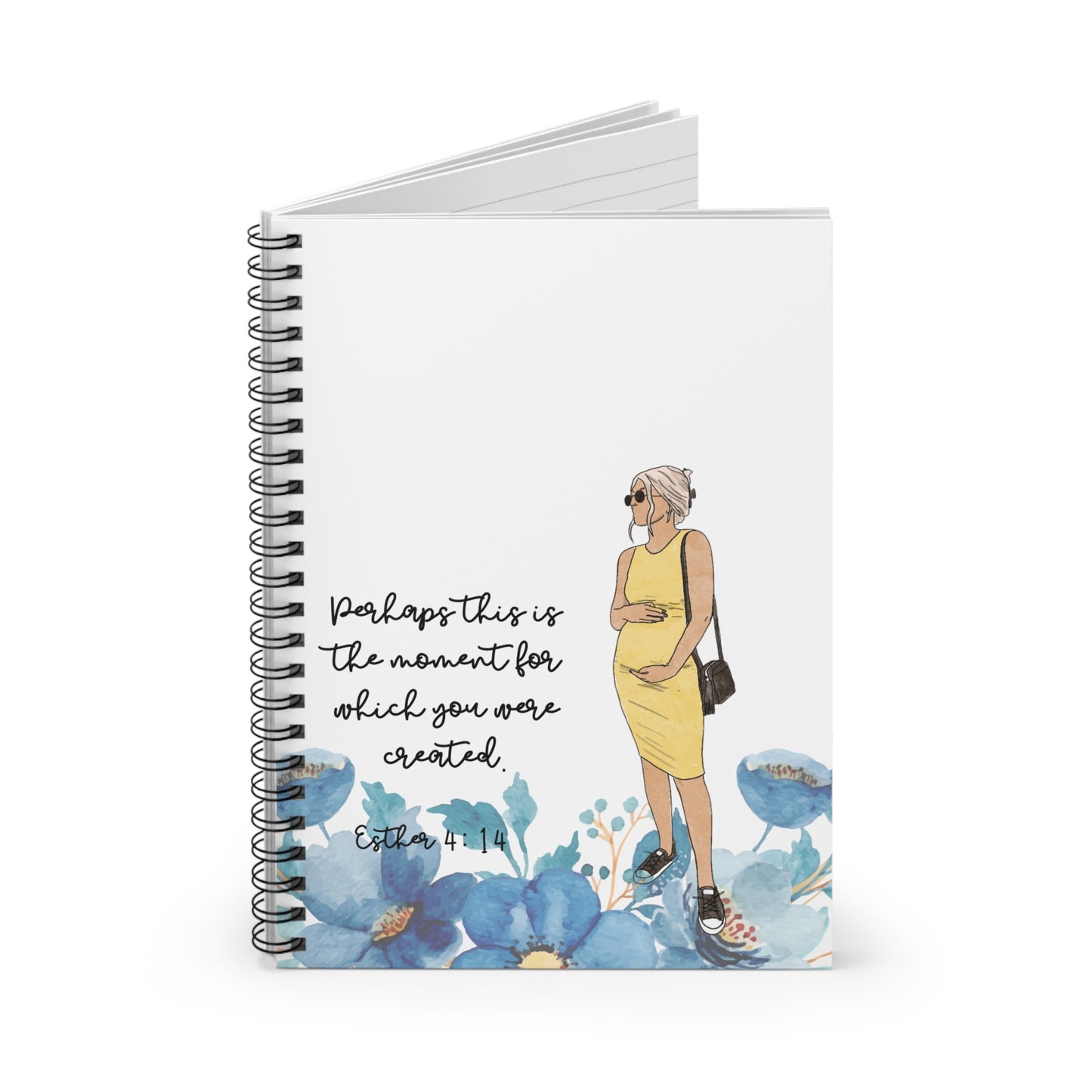 Empowering Spiral Notebook / Pregnancy Journal – "Perhaps This Is the Moment for Which You Were Created"