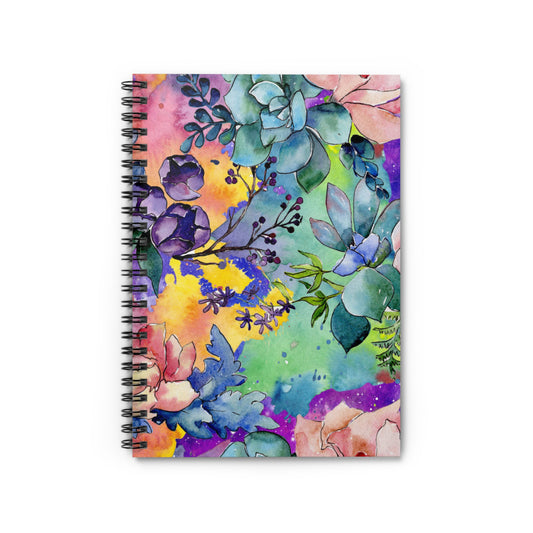Floral Spiral Notebook – Ruled Line, 6" x 8"