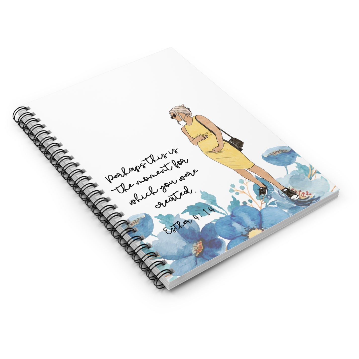 Empowering Spiral Notebook / Pregnancy Journal – "Perhaps This Is the Moment for Which You Were Created"