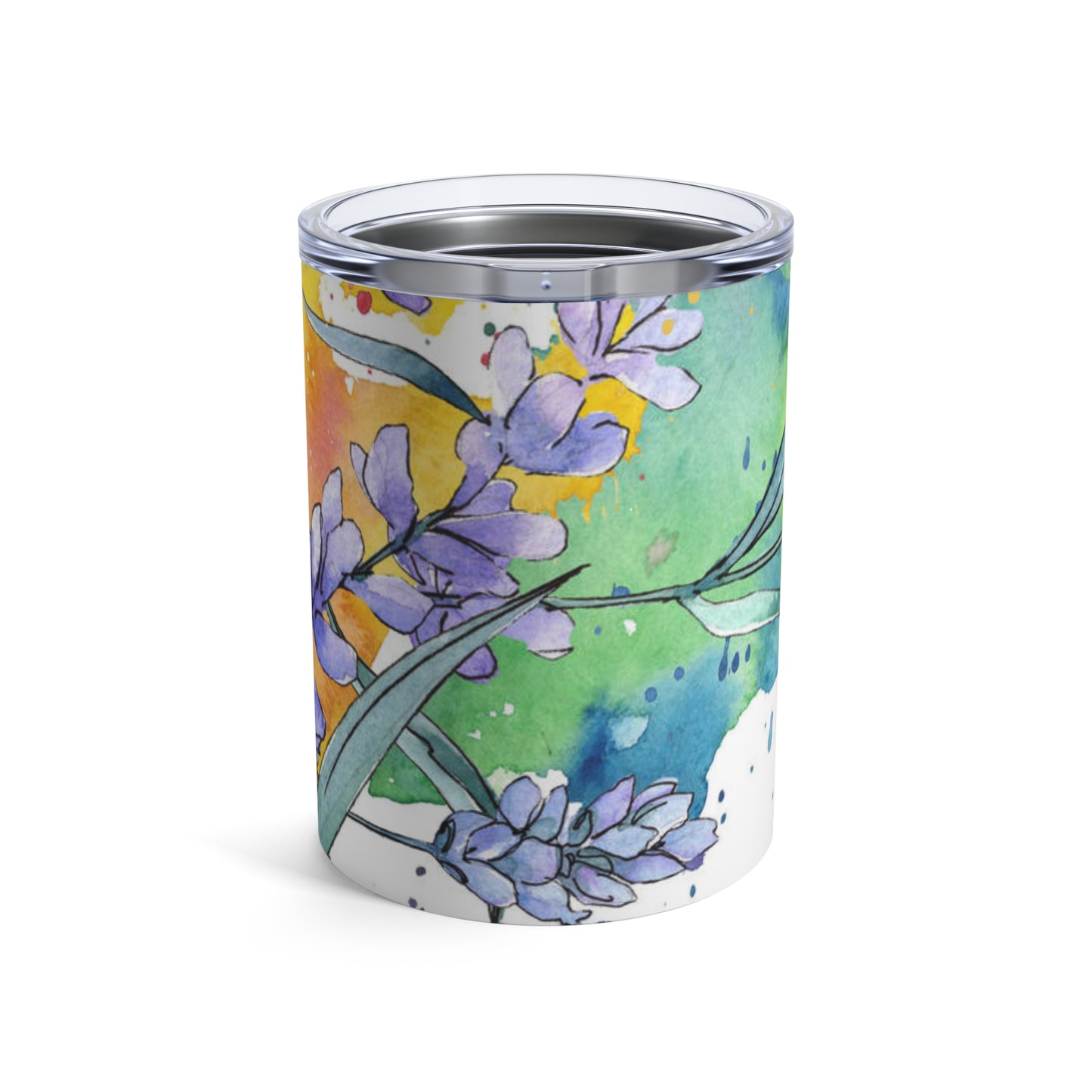 Floral Watercolor Splash Coffee Cup – 10oz Tumbler