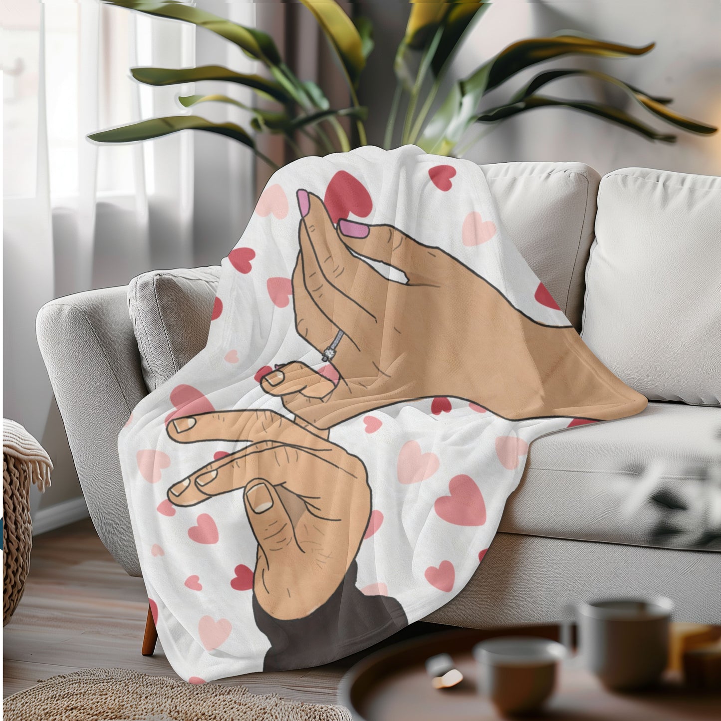 Pinky Promise Couple Heart Blanket – Soft, Warm, and Perfect for Snuggling
